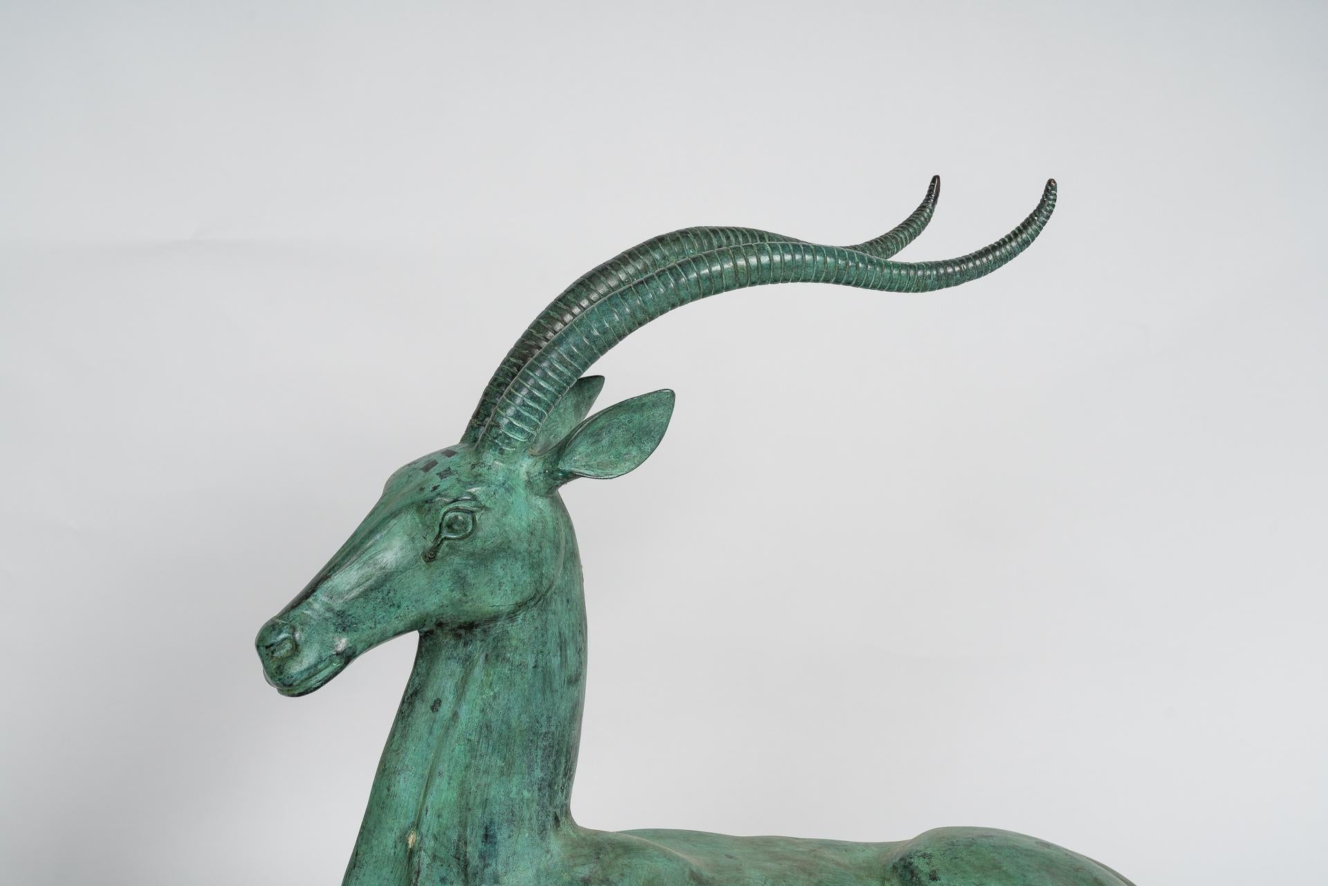 Large Bronze Antelope In Good Condition In Munich, Bavaria