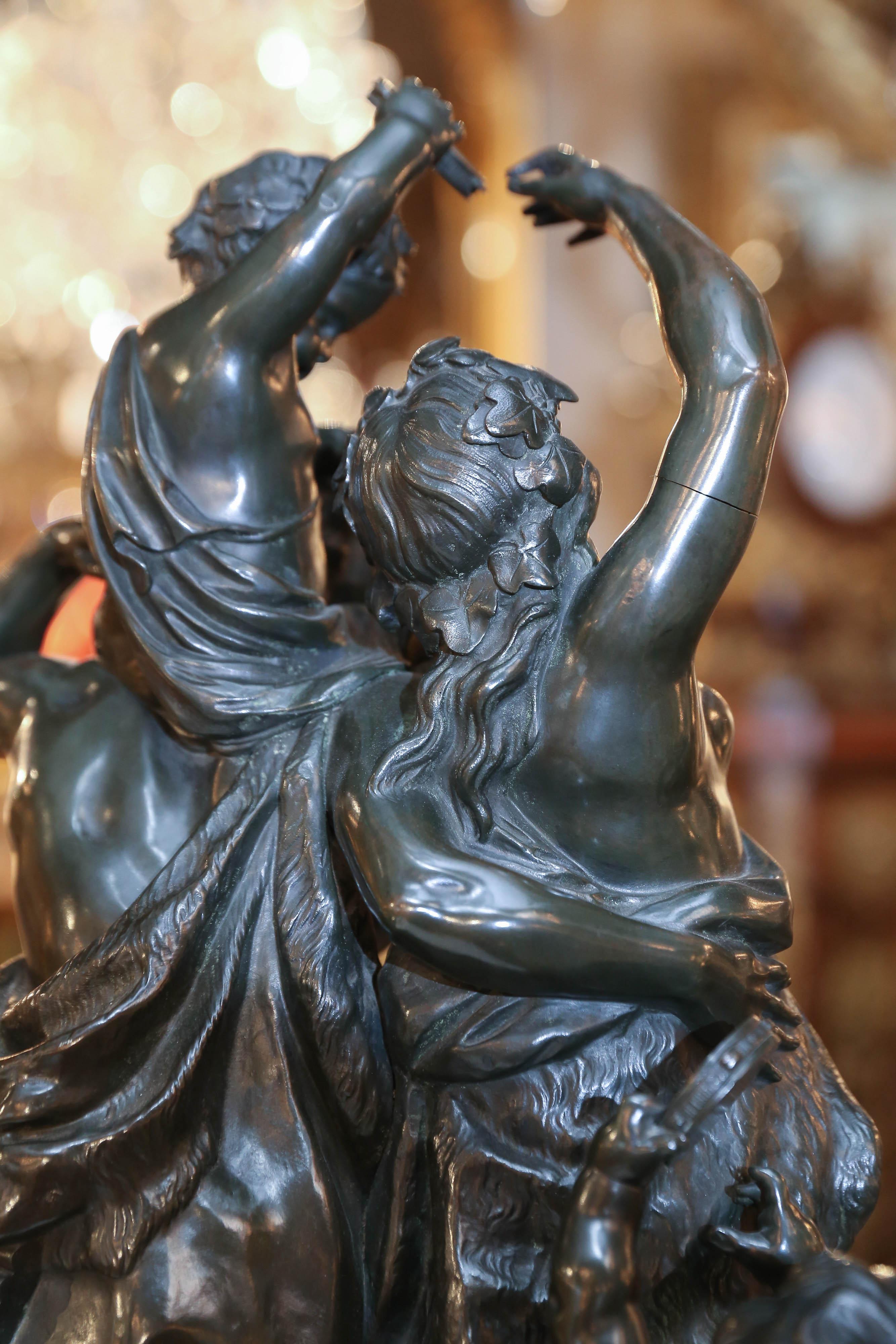 Large Bronze Antique Statue “the Family” after Clodion, circa 1889 For Sale 2