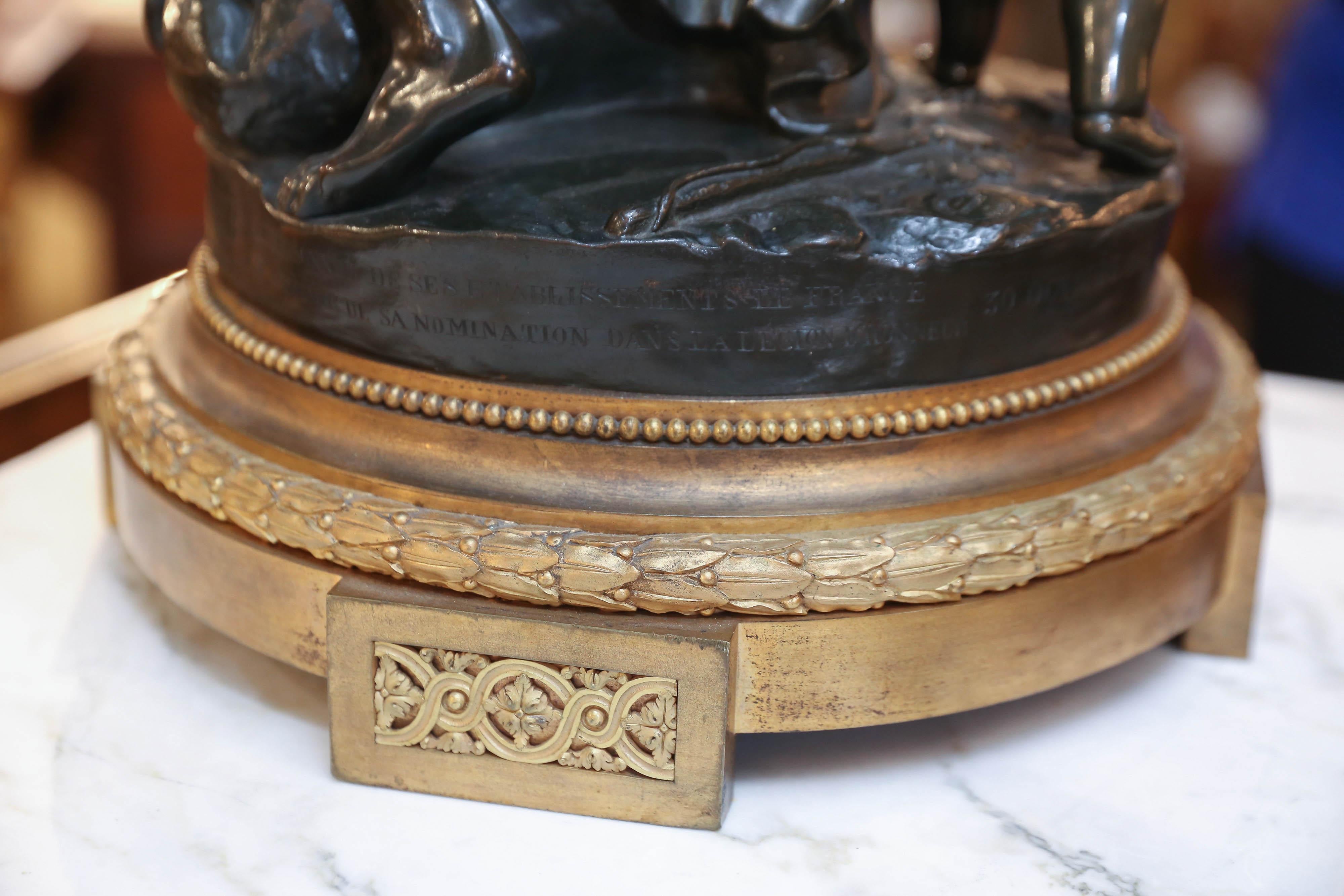 Large Bronze Antique Statue “the Family” after Clodion, circa 1889 In Good Condition For Sale In Houston, TX