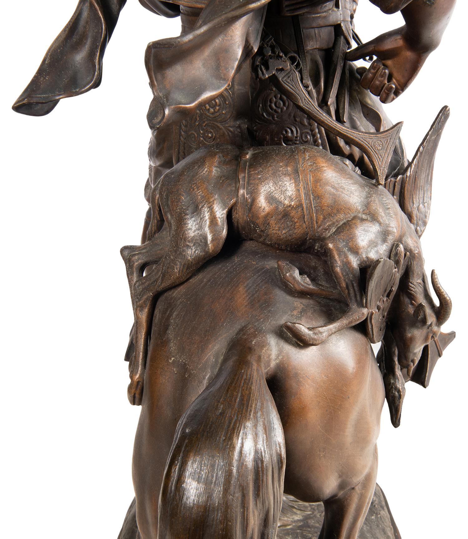 Grand arabe en bronze à dos de cheval:: Emile Guillemin 1