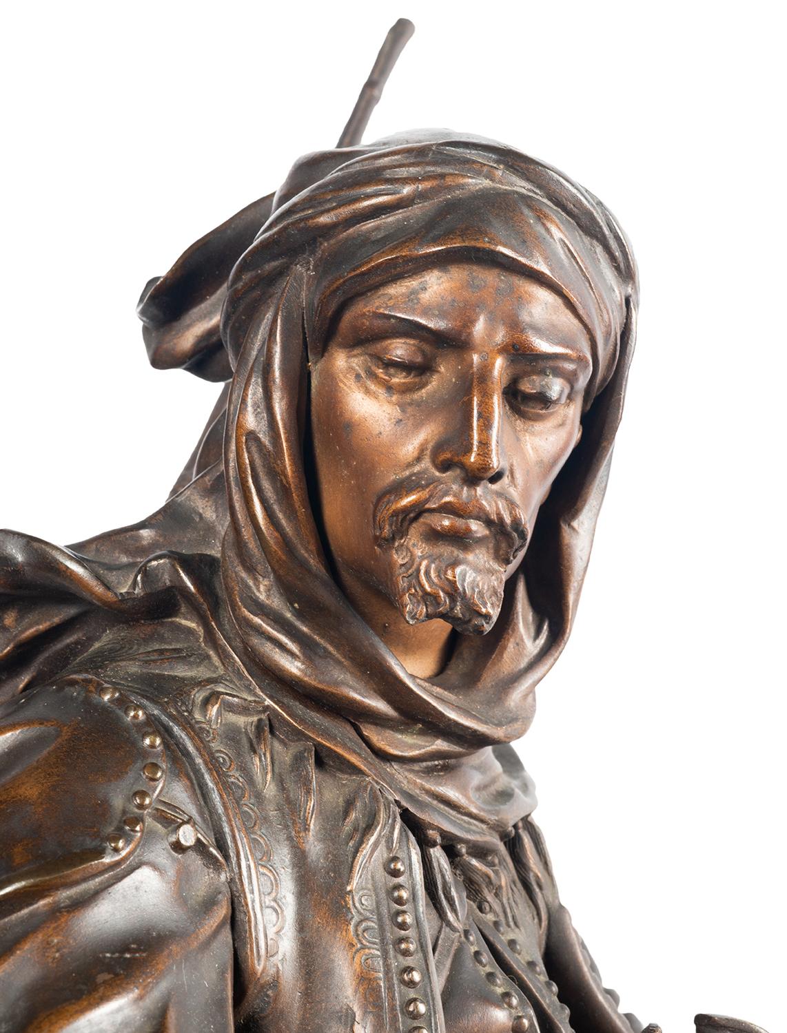 Grand arabe en bronze à dos de cheval:: Emile Guillemin 4