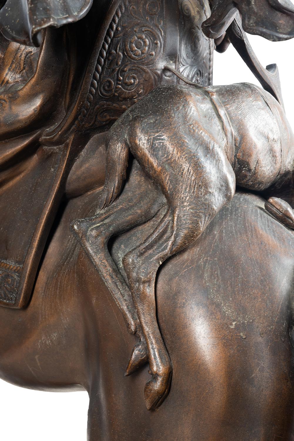 Grand arabe en bronze à dos de cheval:: Emile Guillemin 9