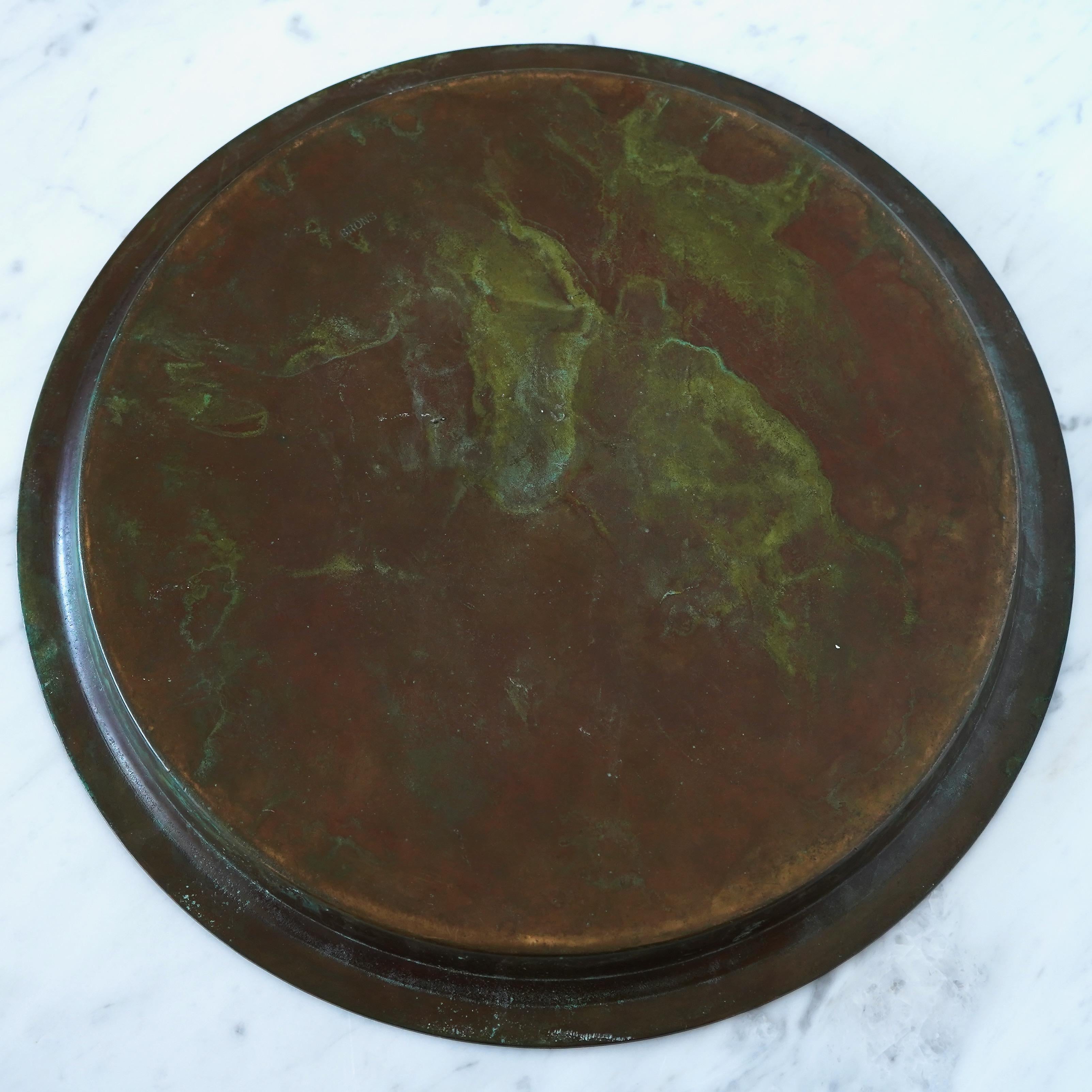 Large Bronze Art Deco Dish by Sune Bäckström, Sweden, 1920s In Good Condition For Sale In Malmö, SE