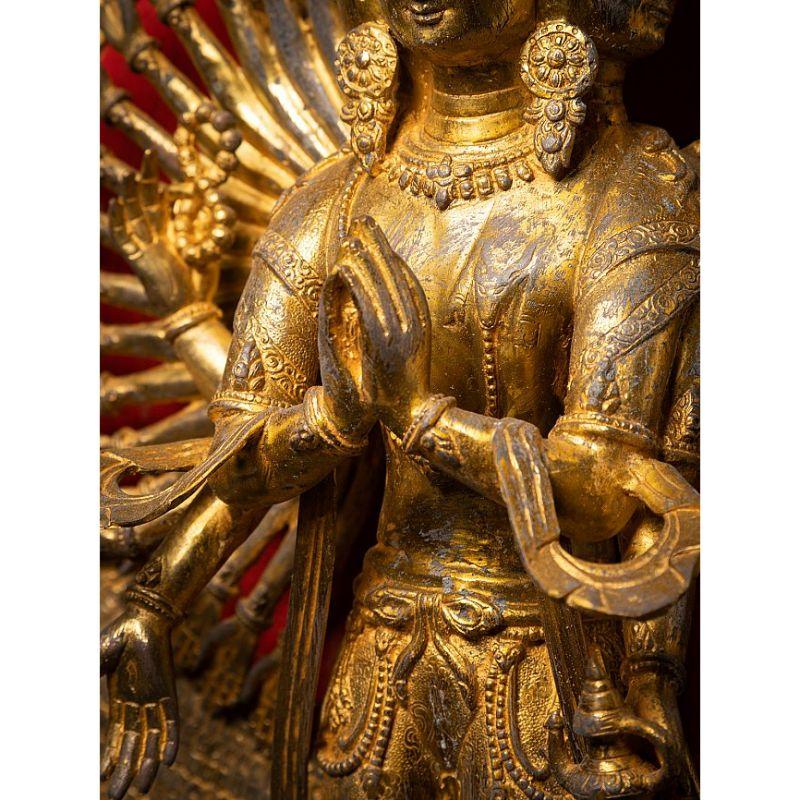 Large Bronze Avalokiteshvara Statue from China For Sale 10