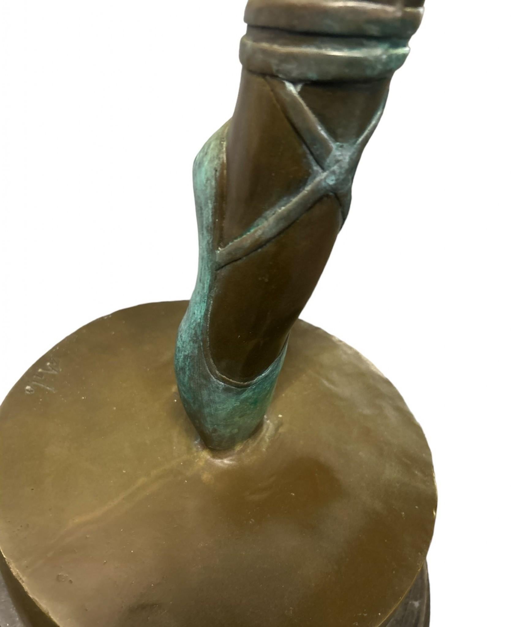 Late 20th Century Large Bronze Ballet Dancer Statue Degas Ballerina For Sale