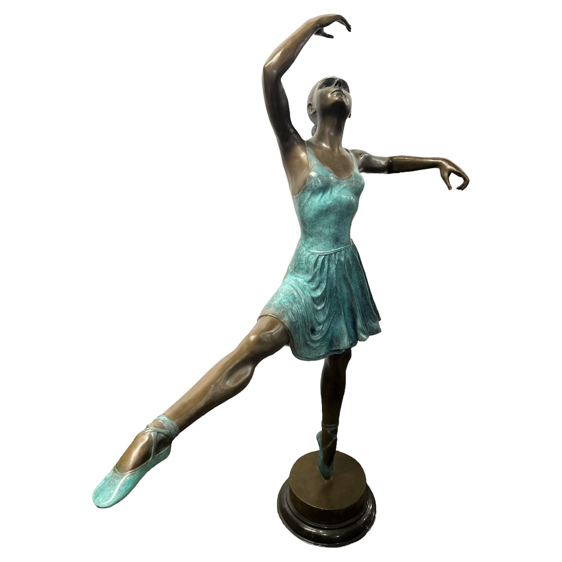 Large Bronze Ballet Dancer Statue Degas Ballerina For Sale