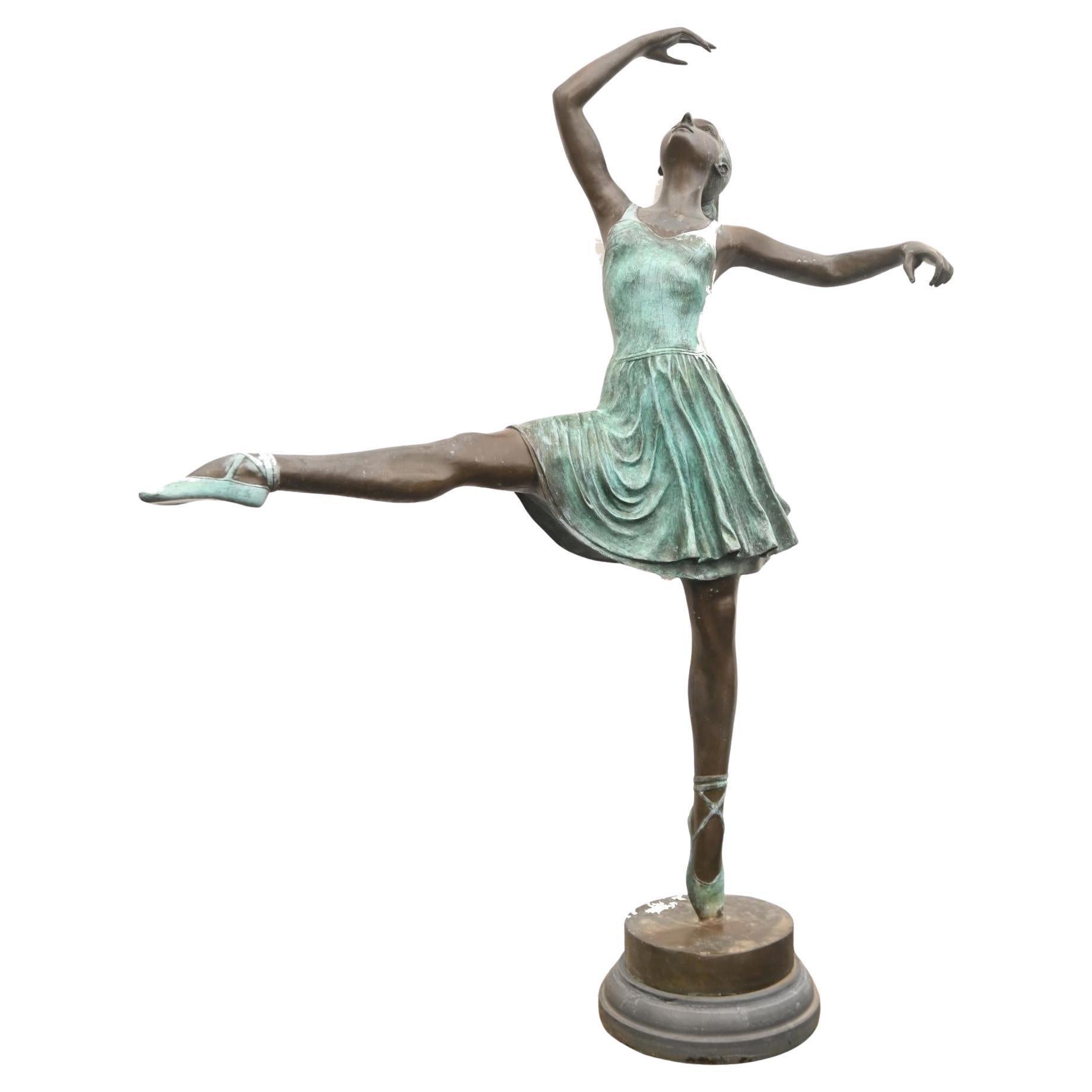 Large Bronze Ballet Dancer Statue Degas Ballerina