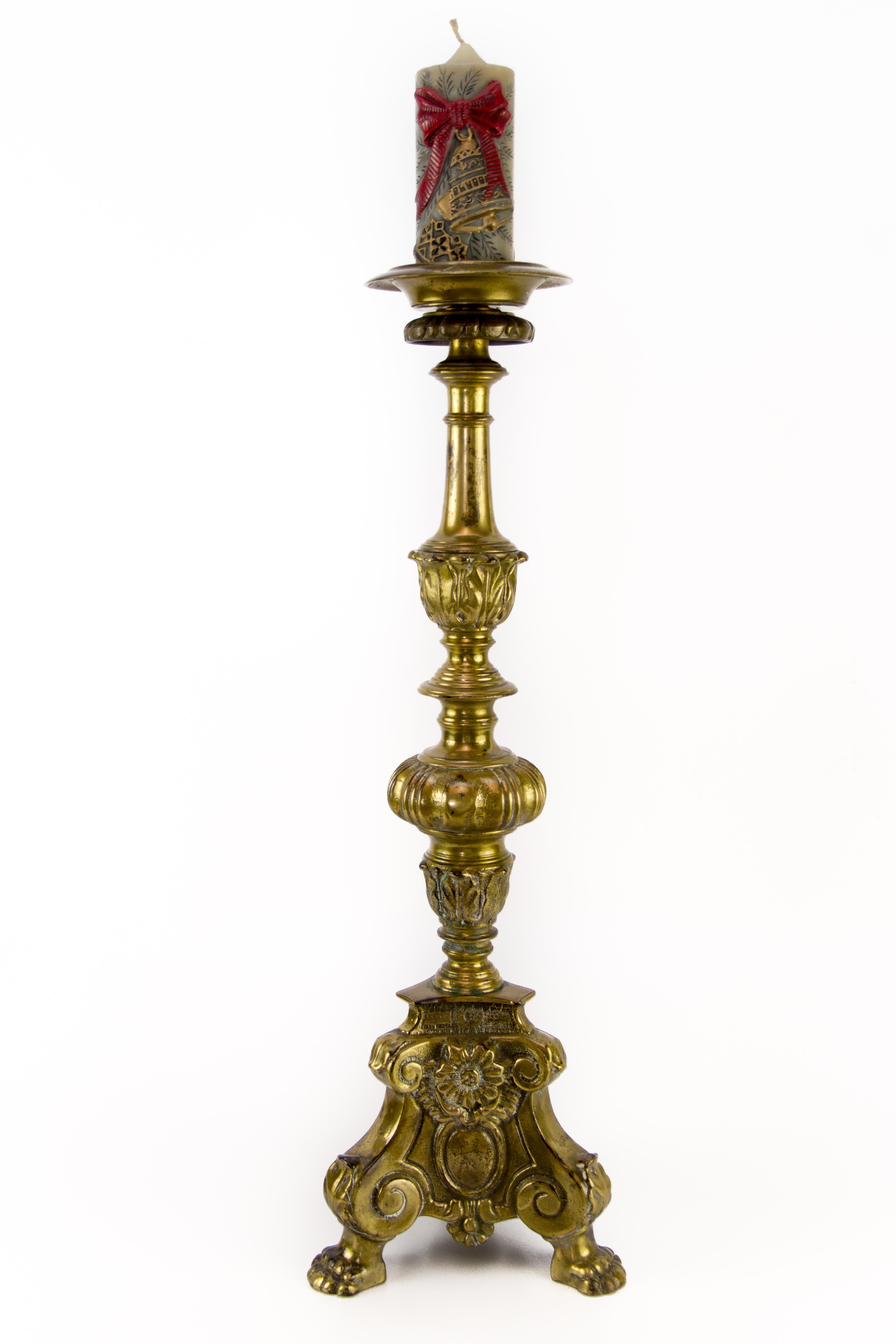 Large Bronze Baroque Candlestick 5