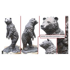 Large Bronze Bear Statue American Brown Bears Garden Sculpture