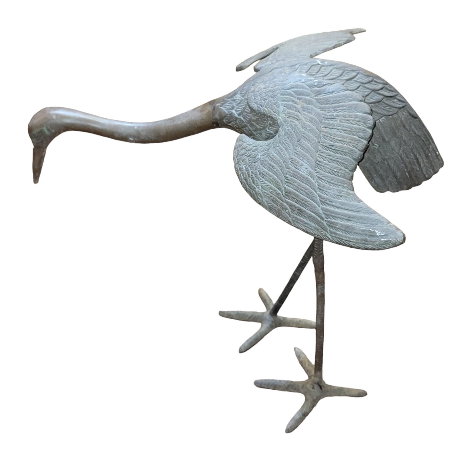 Autre Grande statue de jardin oiseaux en bronze en vente