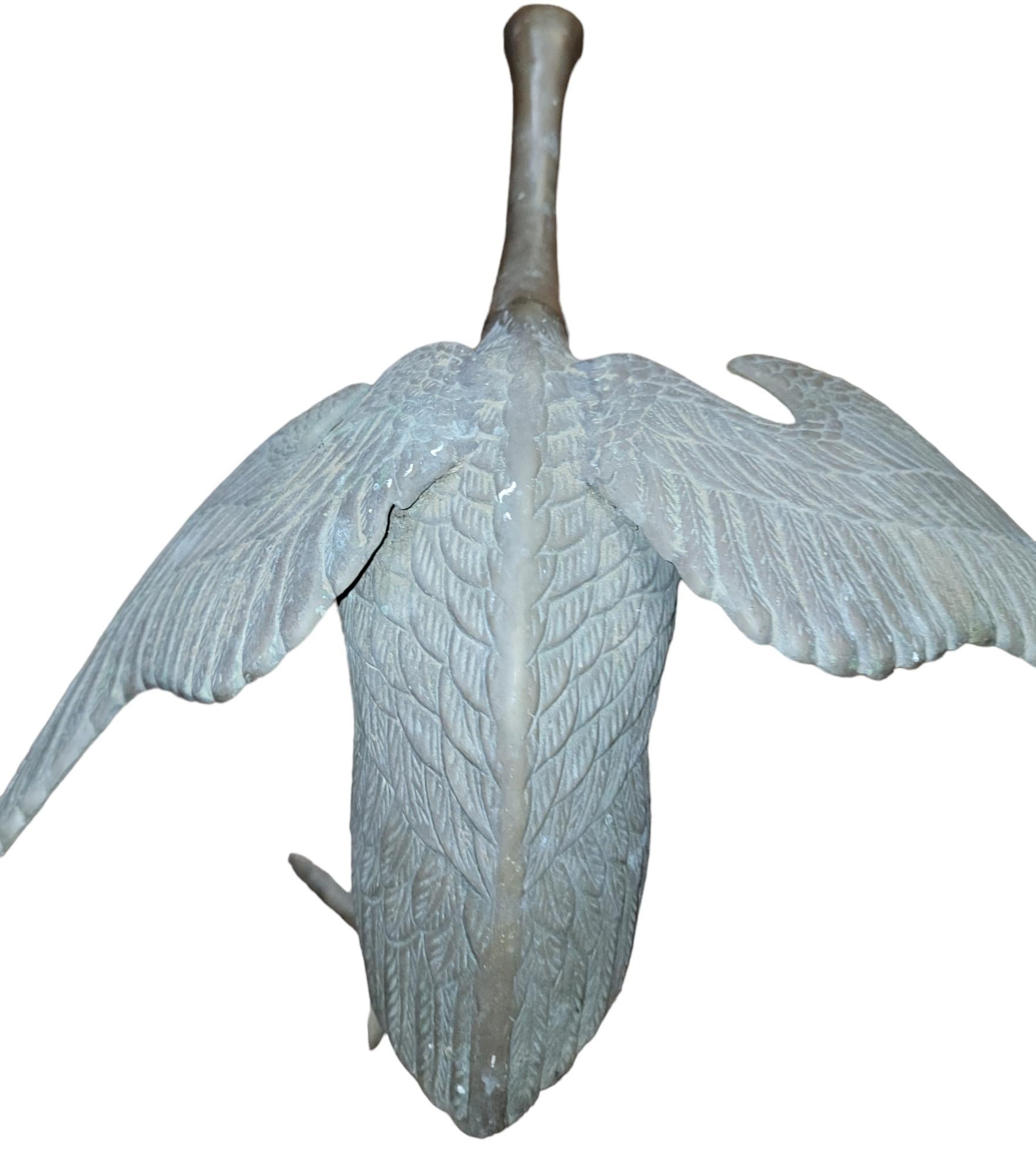 Large Bronze Bird Garden Statue For Sale 1