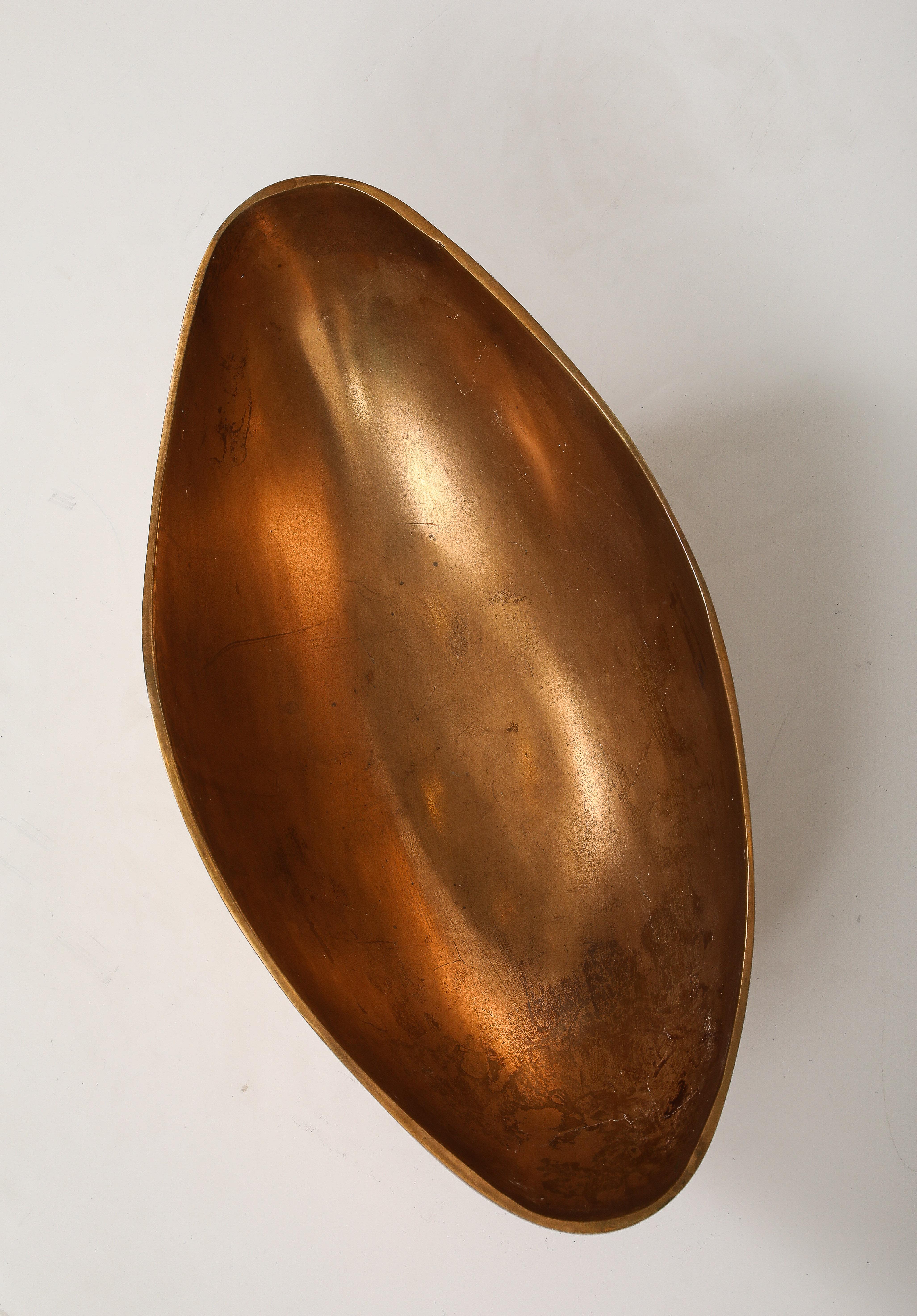 Late 20th Century Large Bronze Bowl By Esa Fedrigolli For Sale