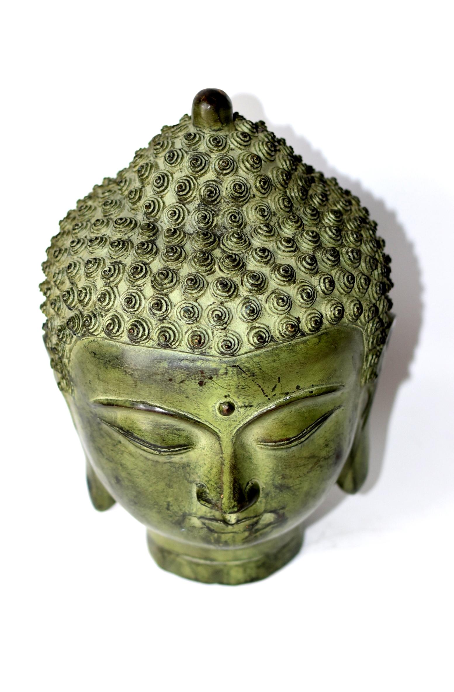 Large Bronze Buddha Head, Tang Dynasty Style 2