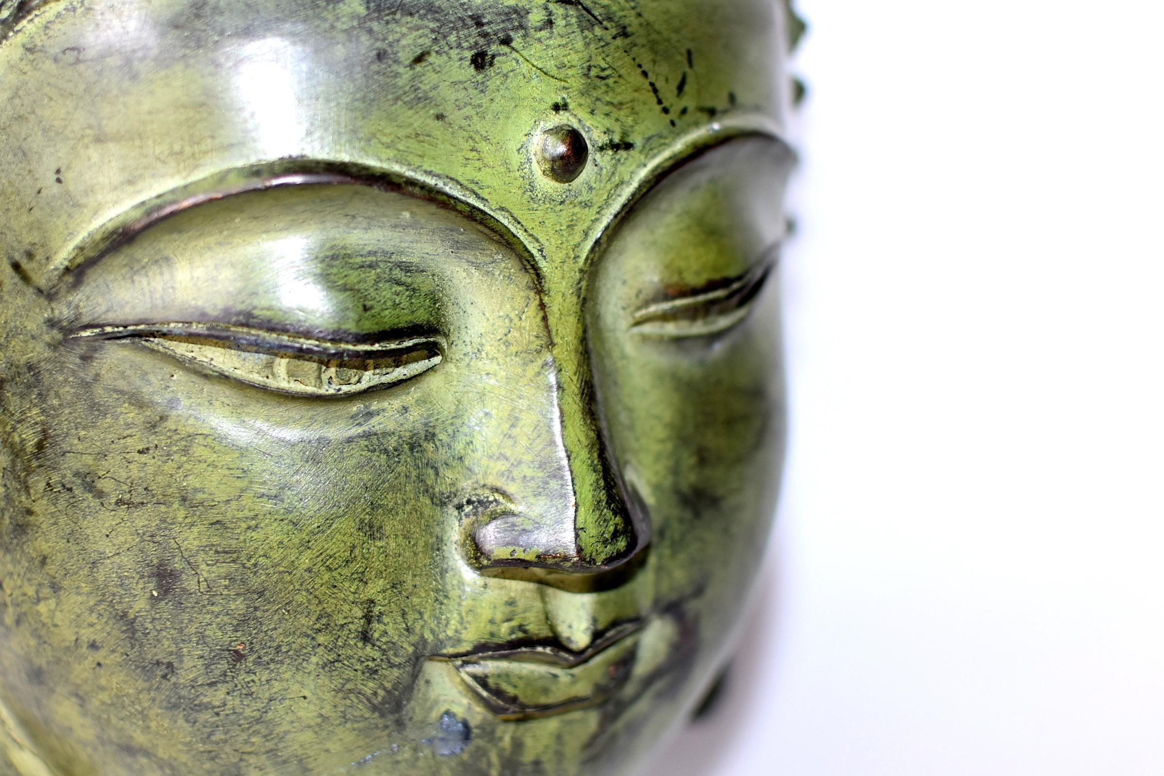 Large Bronze Buddha Head, Tang Dynasty Style 4