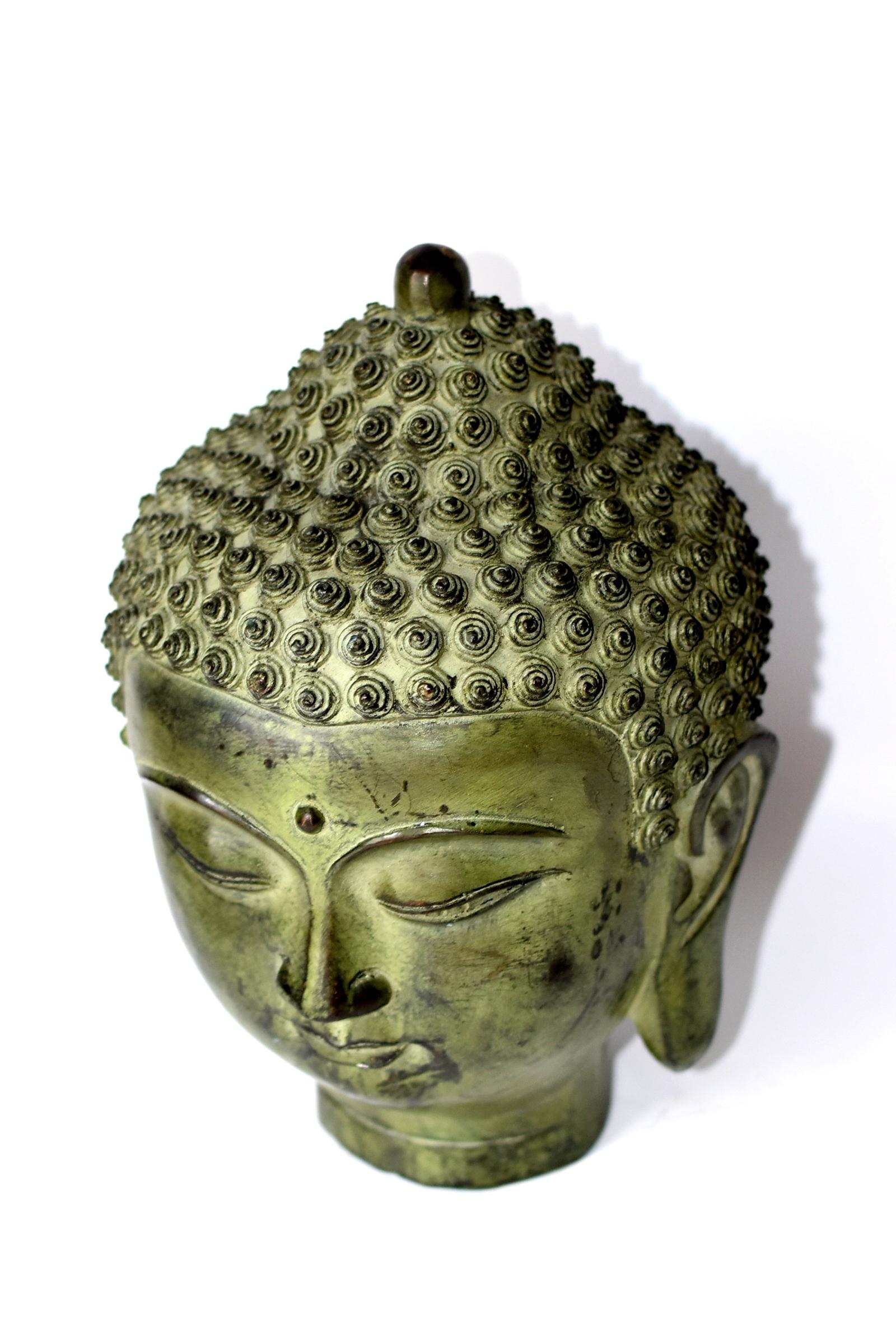 Large Bronze Buddha Head, Tang Dynasty Style 6