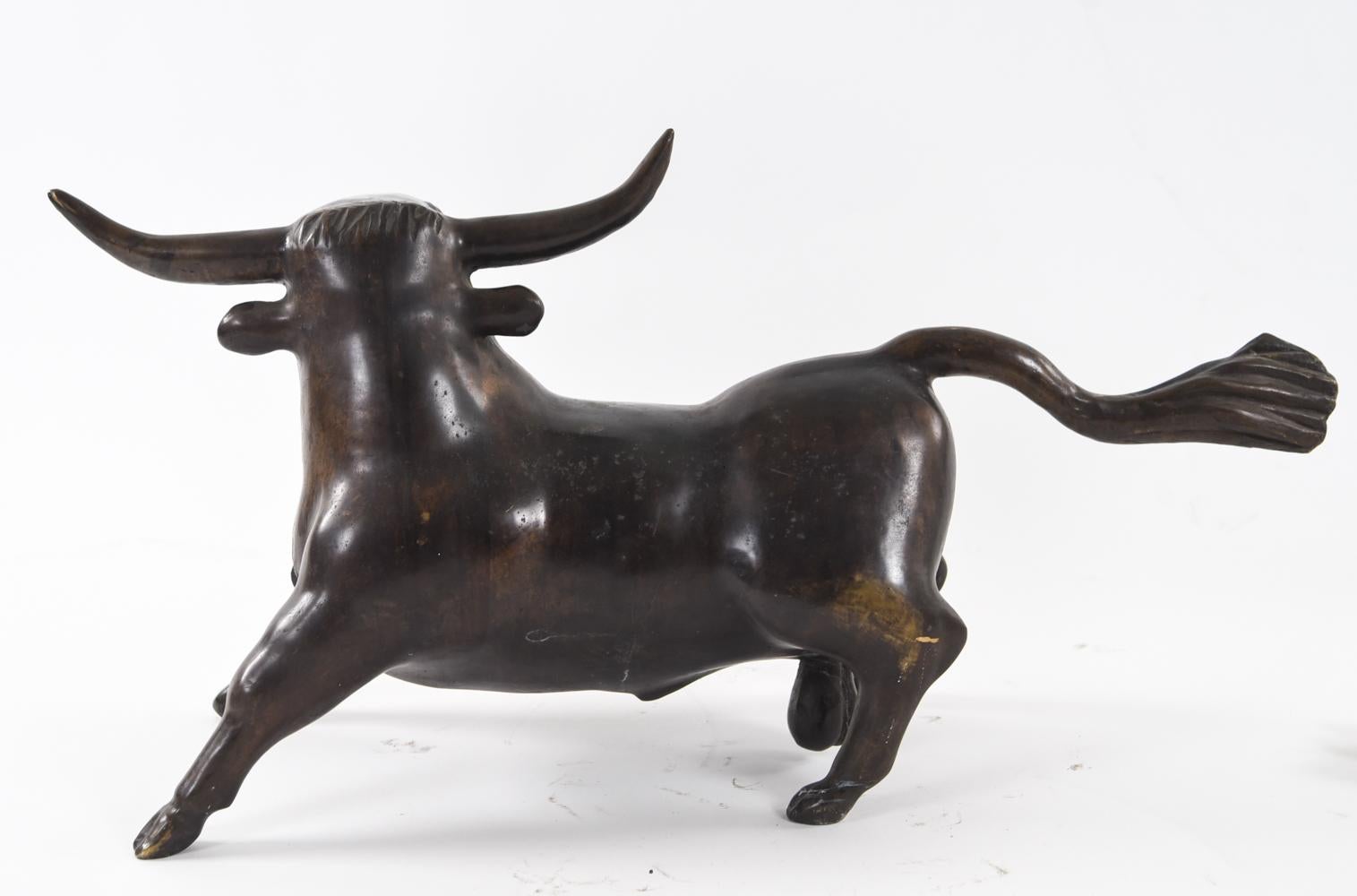 Large Bronze Bull Sculpture by Gino Cosentino 6