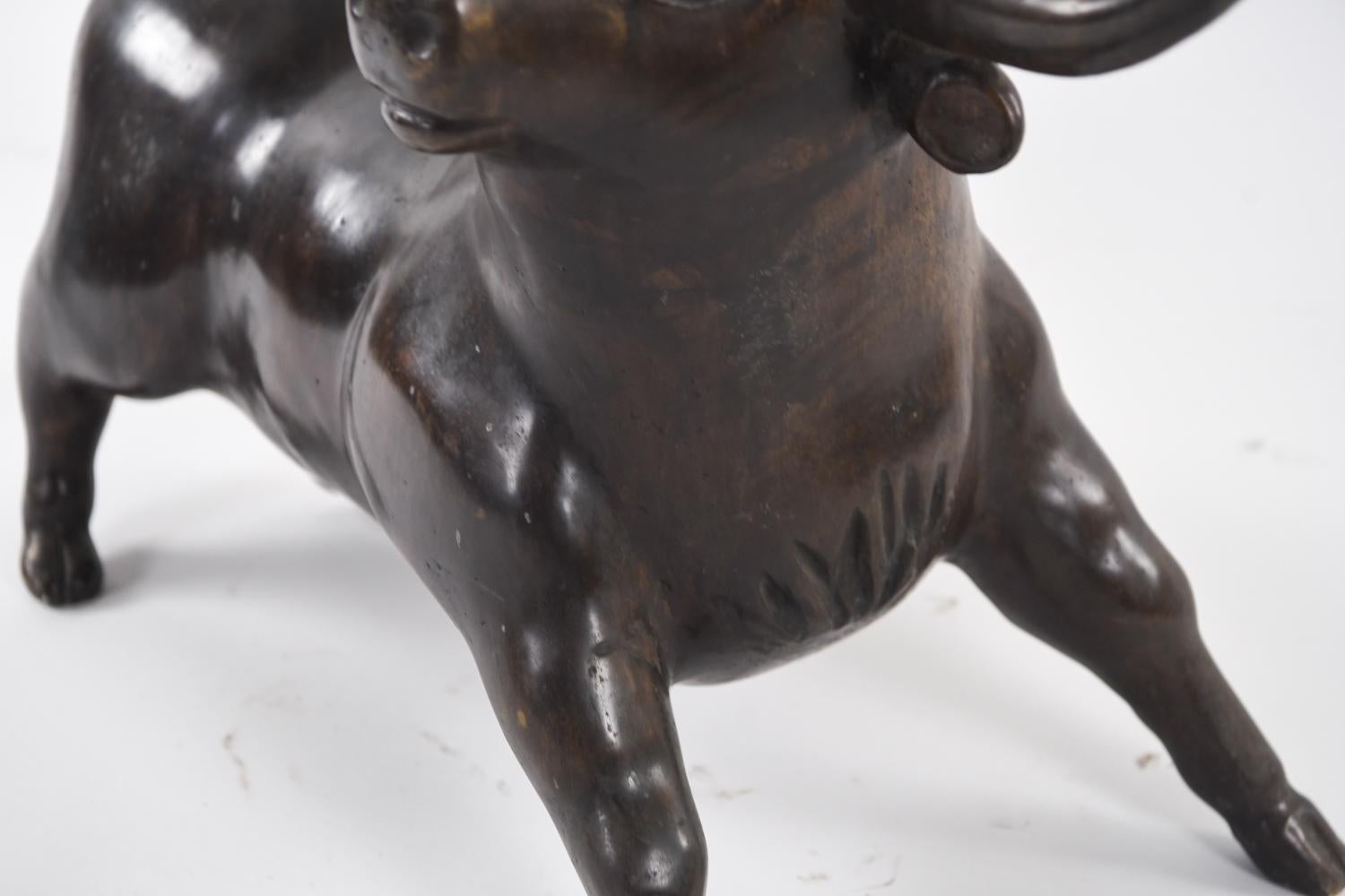 Large Bronze Bull Sculpture by Gino Cosentino 2