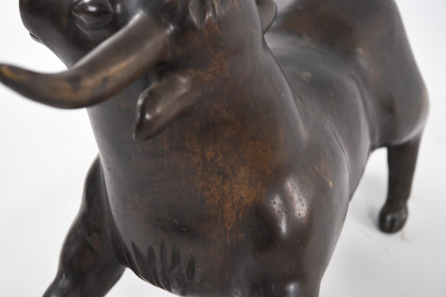 Large Bronze Bull Sculpture by Gino Cosentino 4