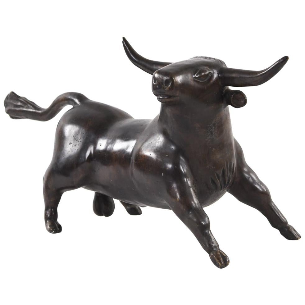 Large Bronze Bull Sculpture by Gino Cosentino