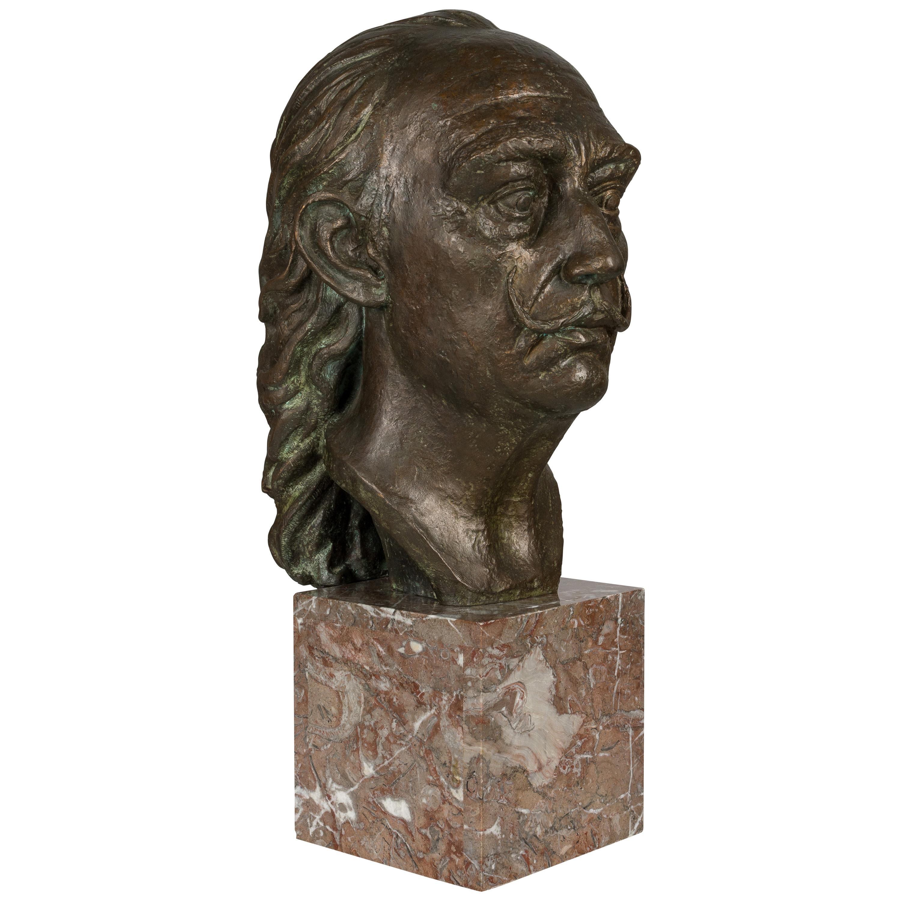 Large Bronze Bust of Salvador Dali