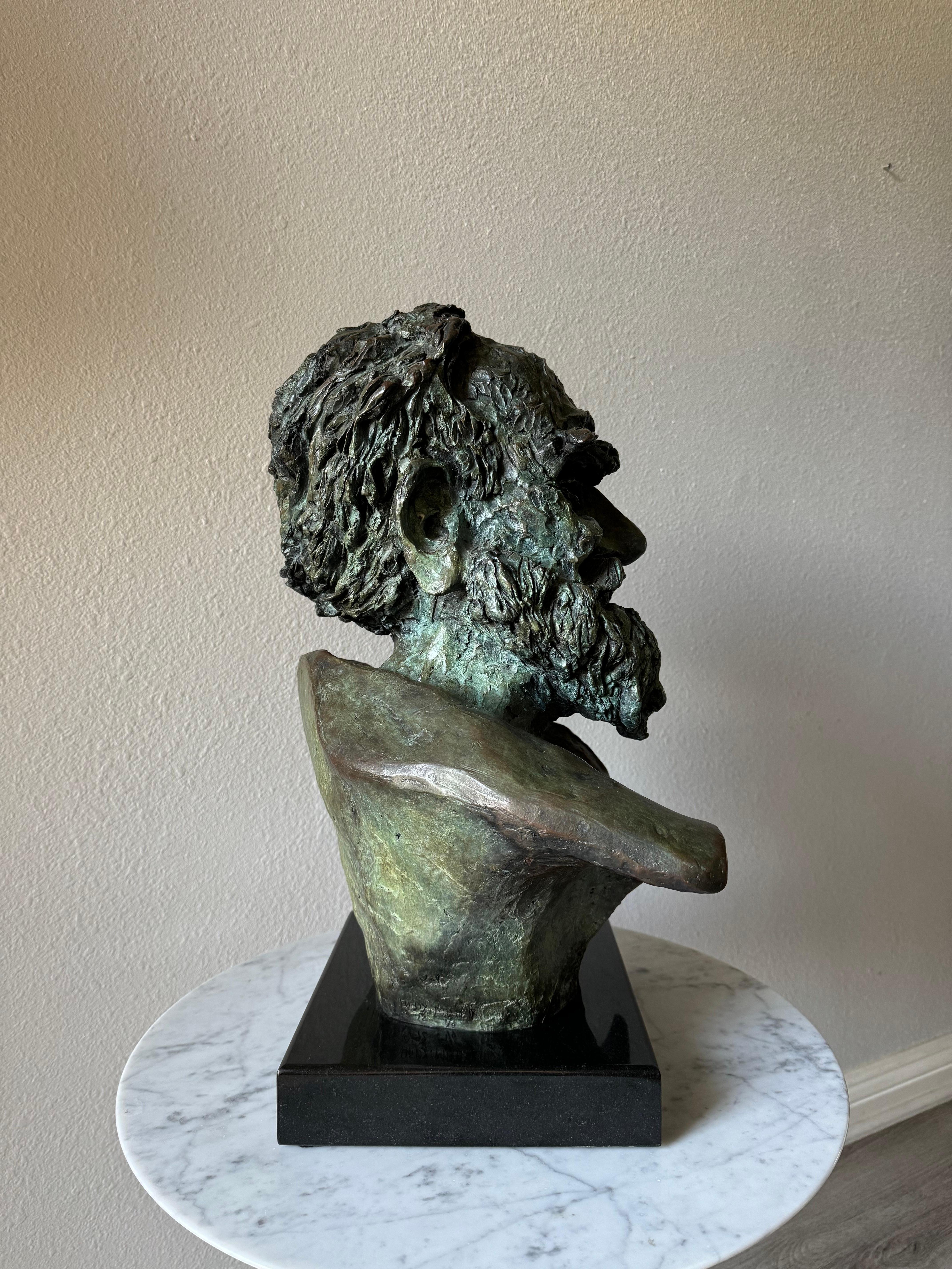 Escultura busto grande de bronce, firmada Hedy MIller 92' en venta 6