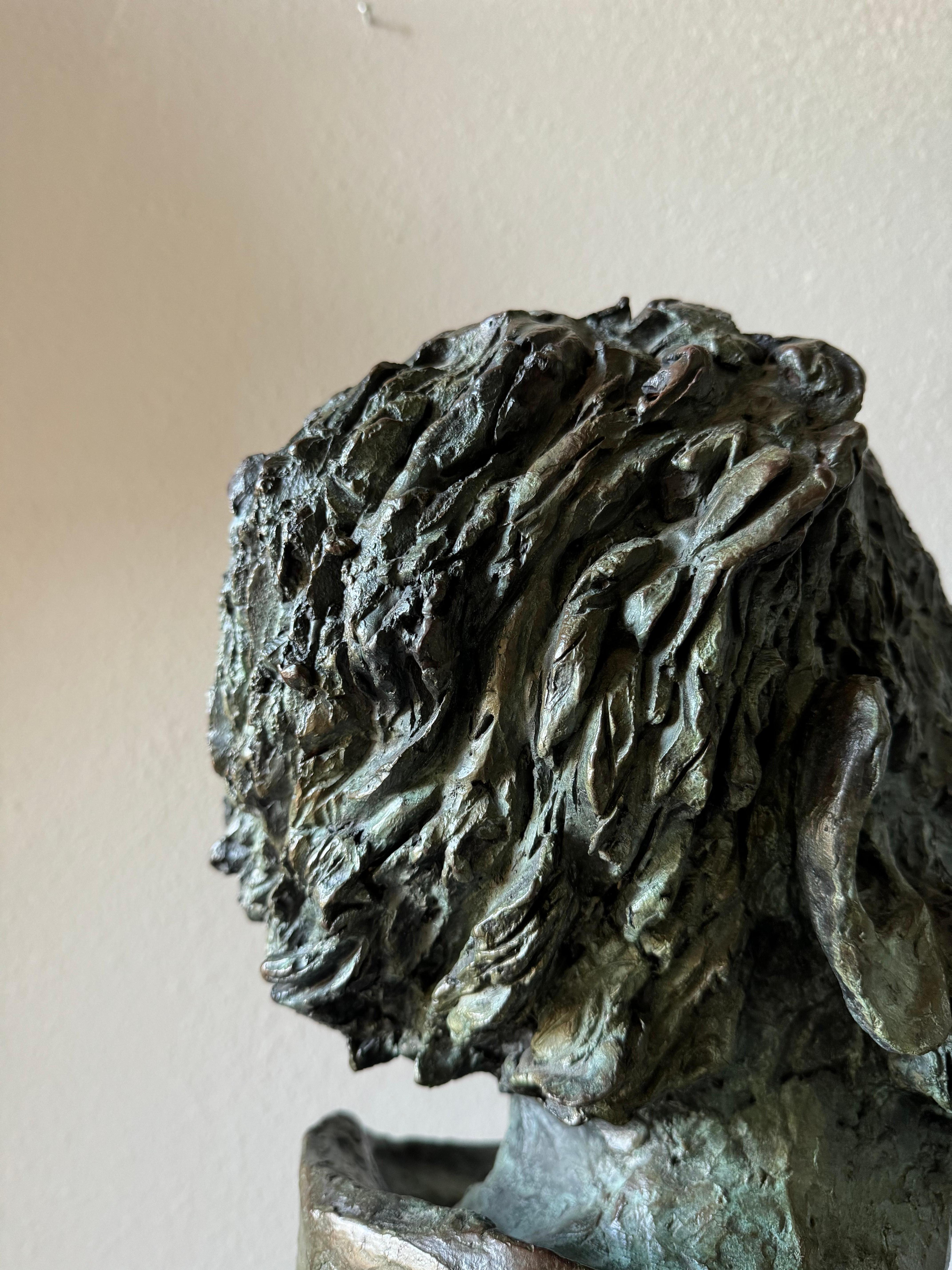 Escultura busto grande de bronce, firmada Hedy MIller 92' en venta 8