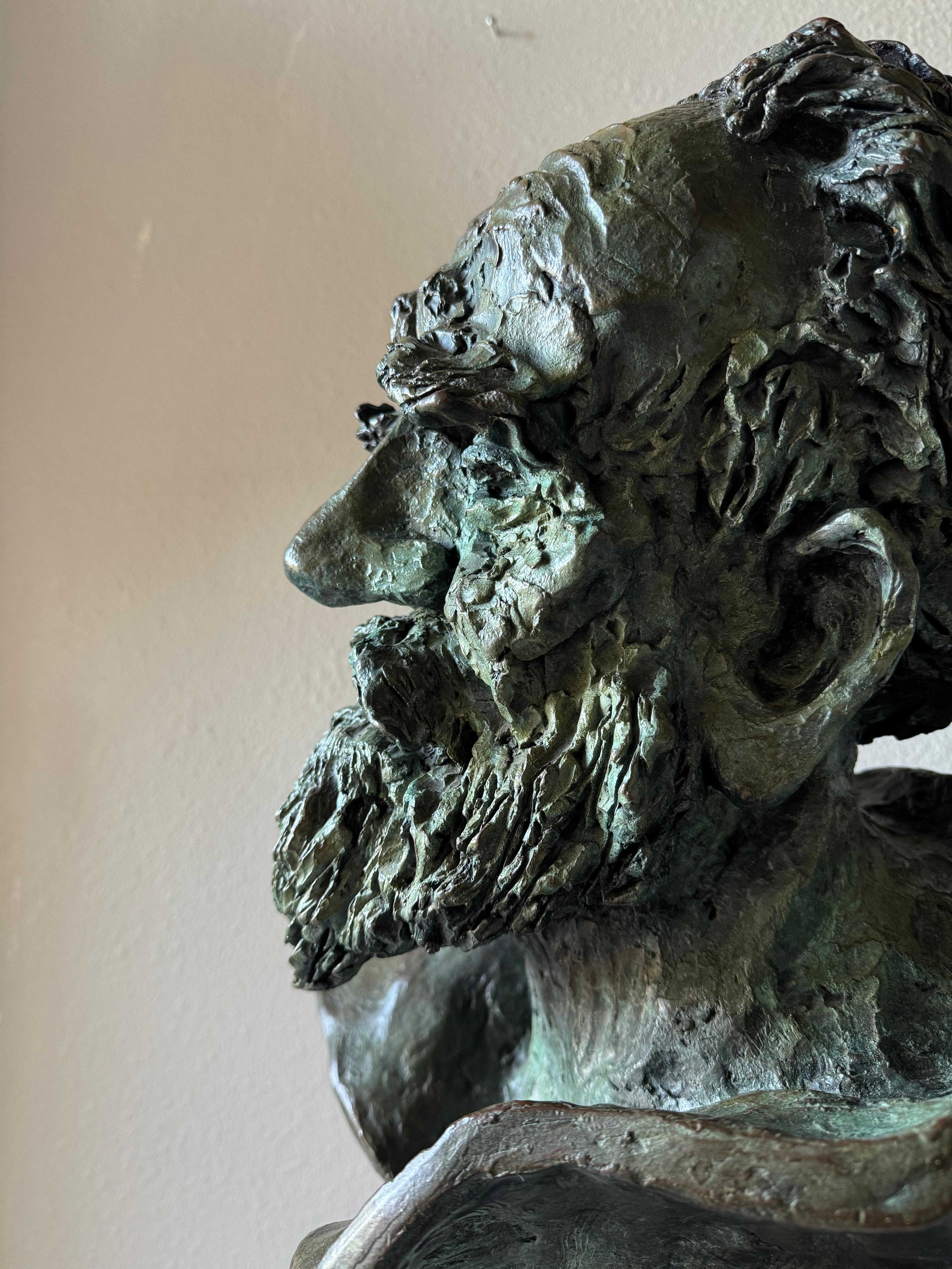 Escultura busto grande de bronce, firmada Hedy MIller 92' en venta 10