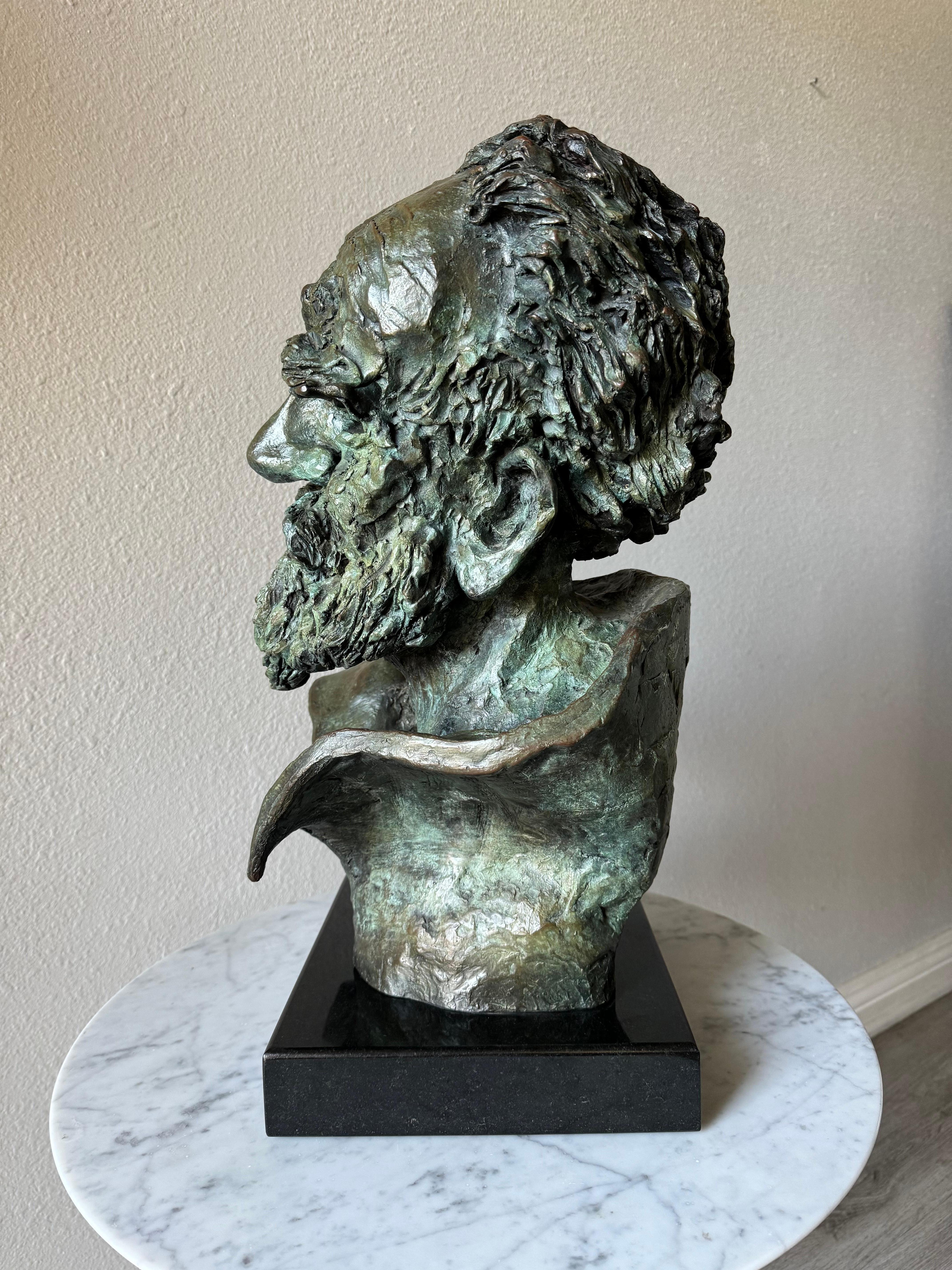Escultura busto grande de bronce, firmada Hedy MIller 92' Estadounidense en venta