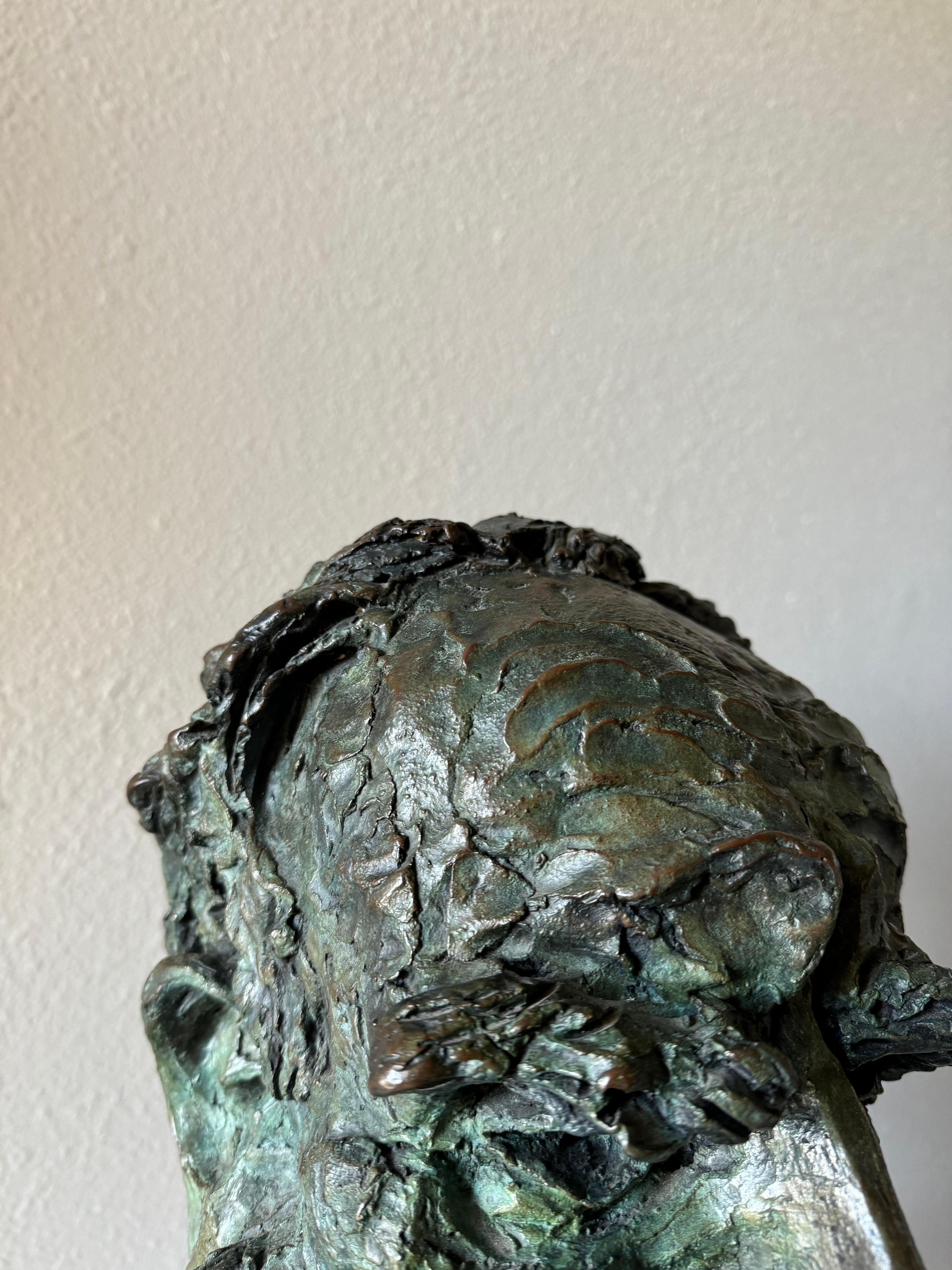 Escultura busto grande de bronce, firmada Hedy MIller 92' en Bueno estado para la venta en San Juan Capistrano, CA