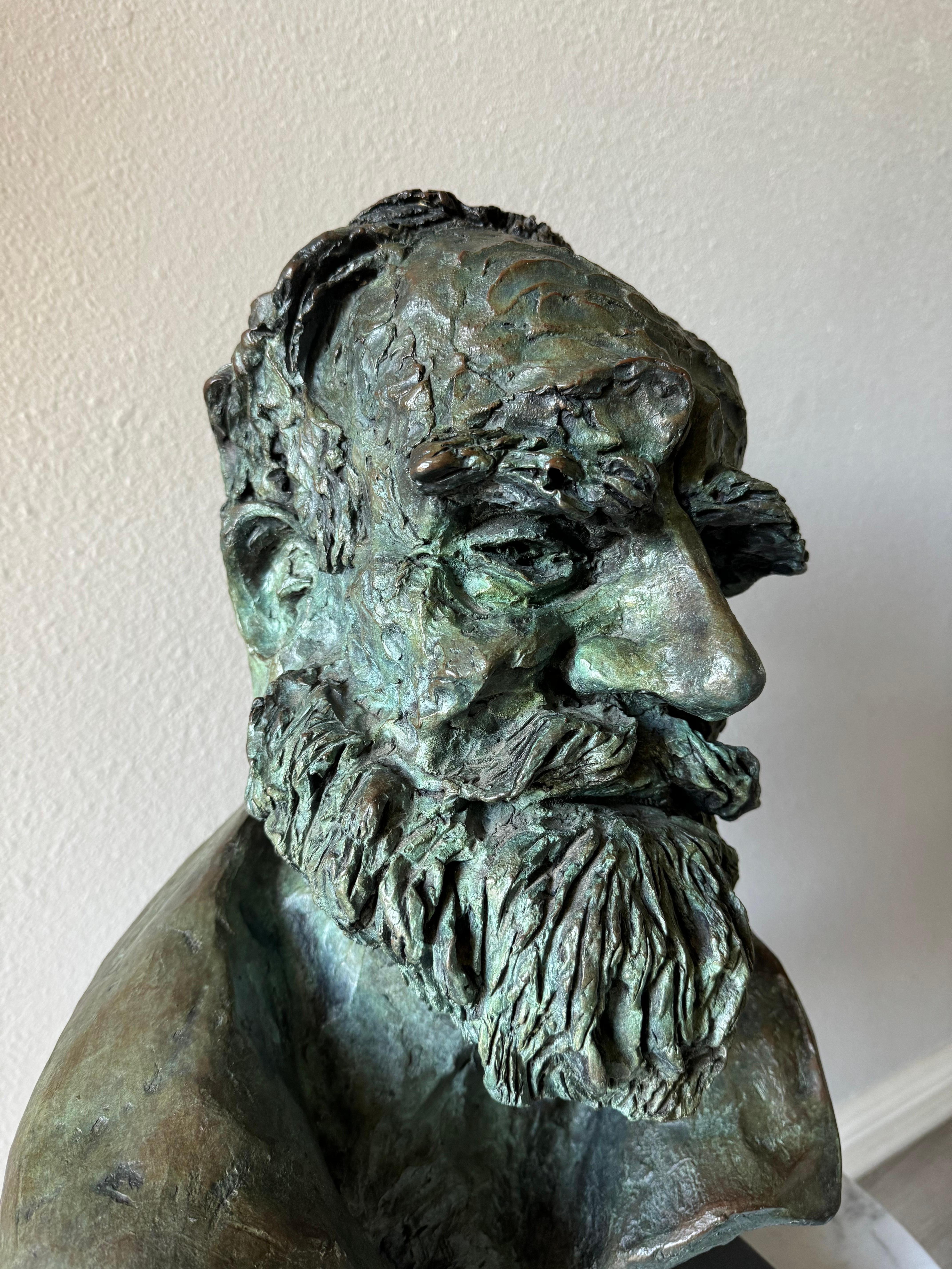 Escultura busto grande de bronce, firmada Hedy MIller 92' en venta 1