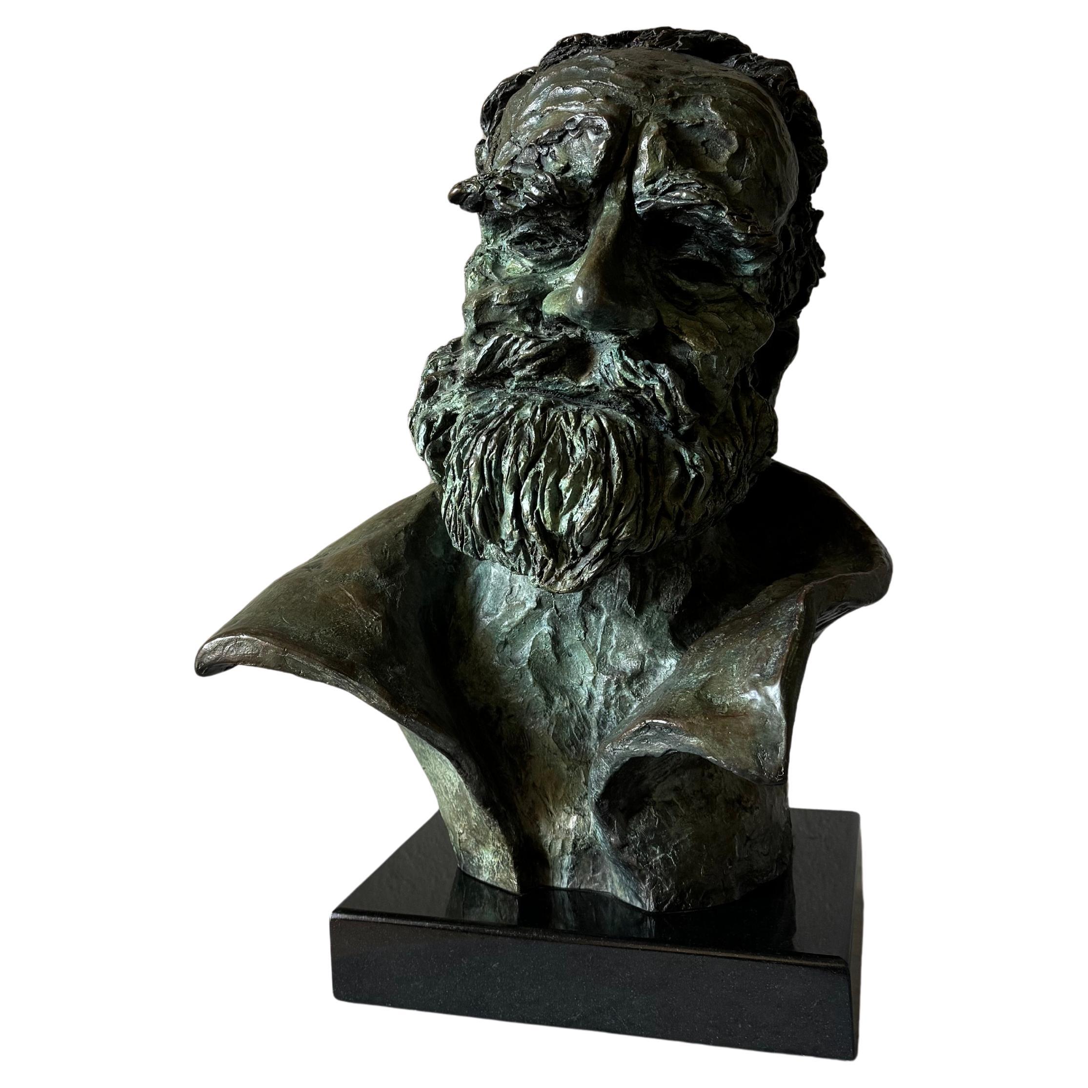 Escultura busto grande de bronce, firmada Hedy MIller 92'