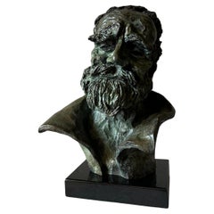 Large Bronze Bust Sculpture, Signed Hedy MIller 92'