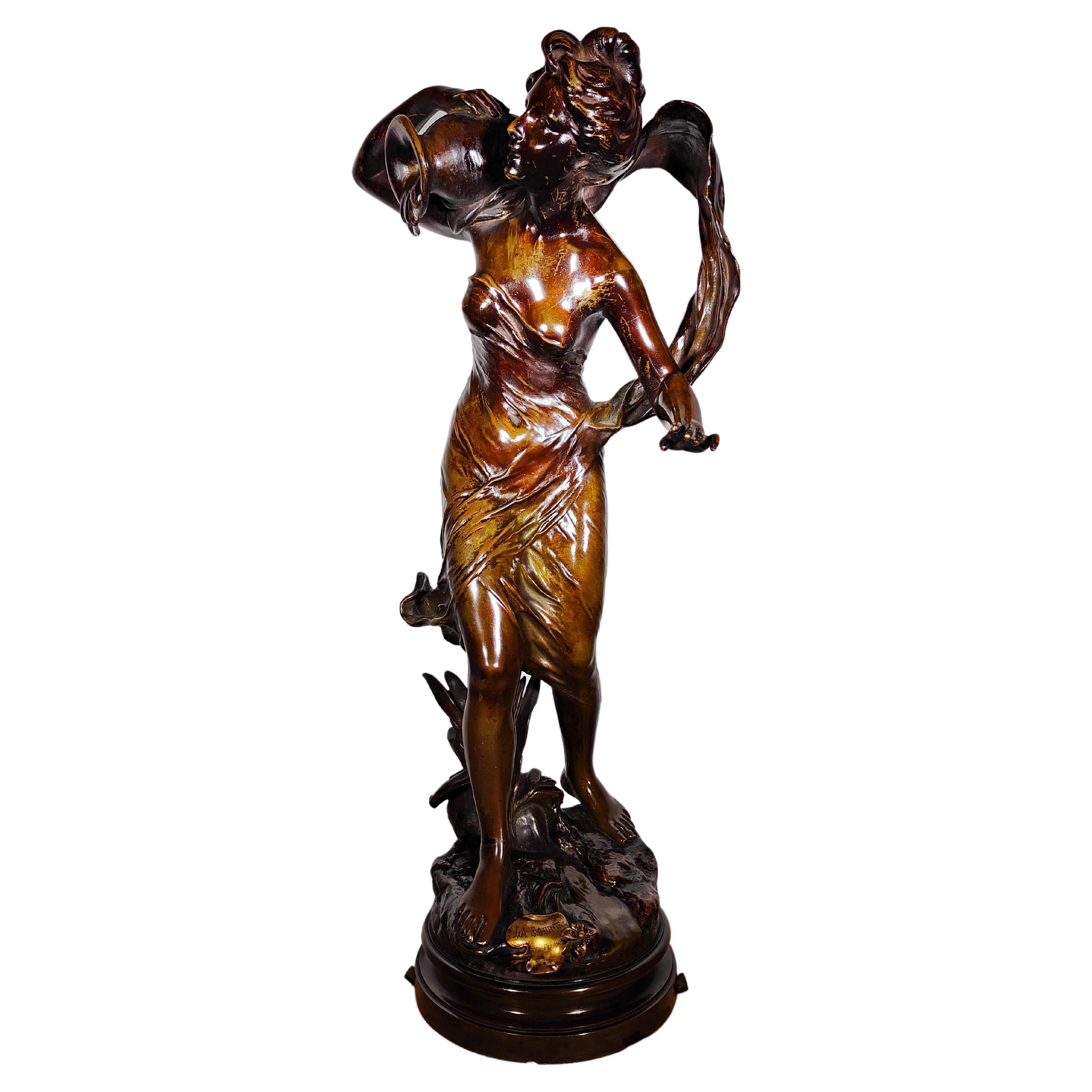 Große Bronze von: Charles Théodore Perron (Französisch 1862-1934) im Angebot