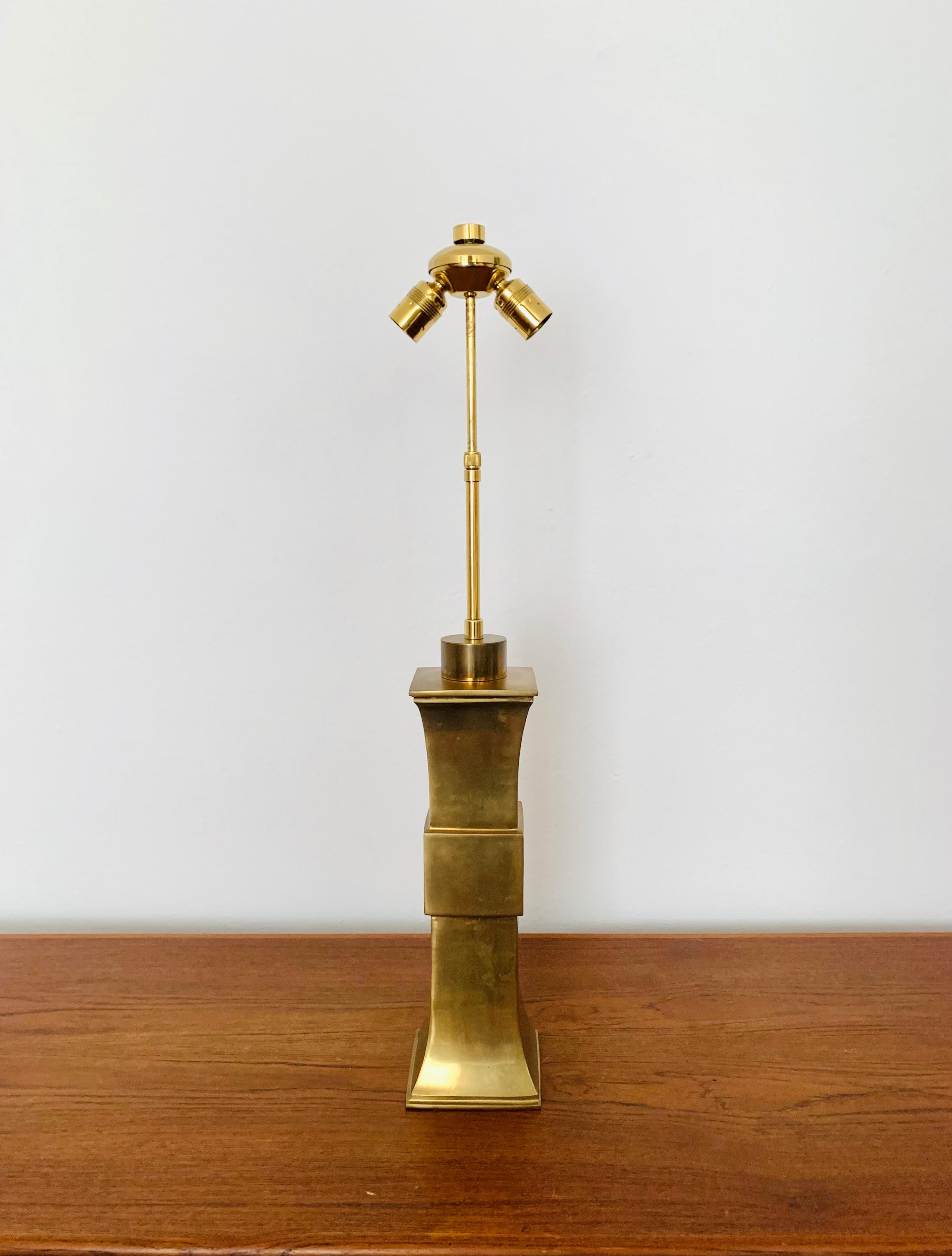 Mid-Century Modern Large Bronze Cast Table Lamp For Sale
