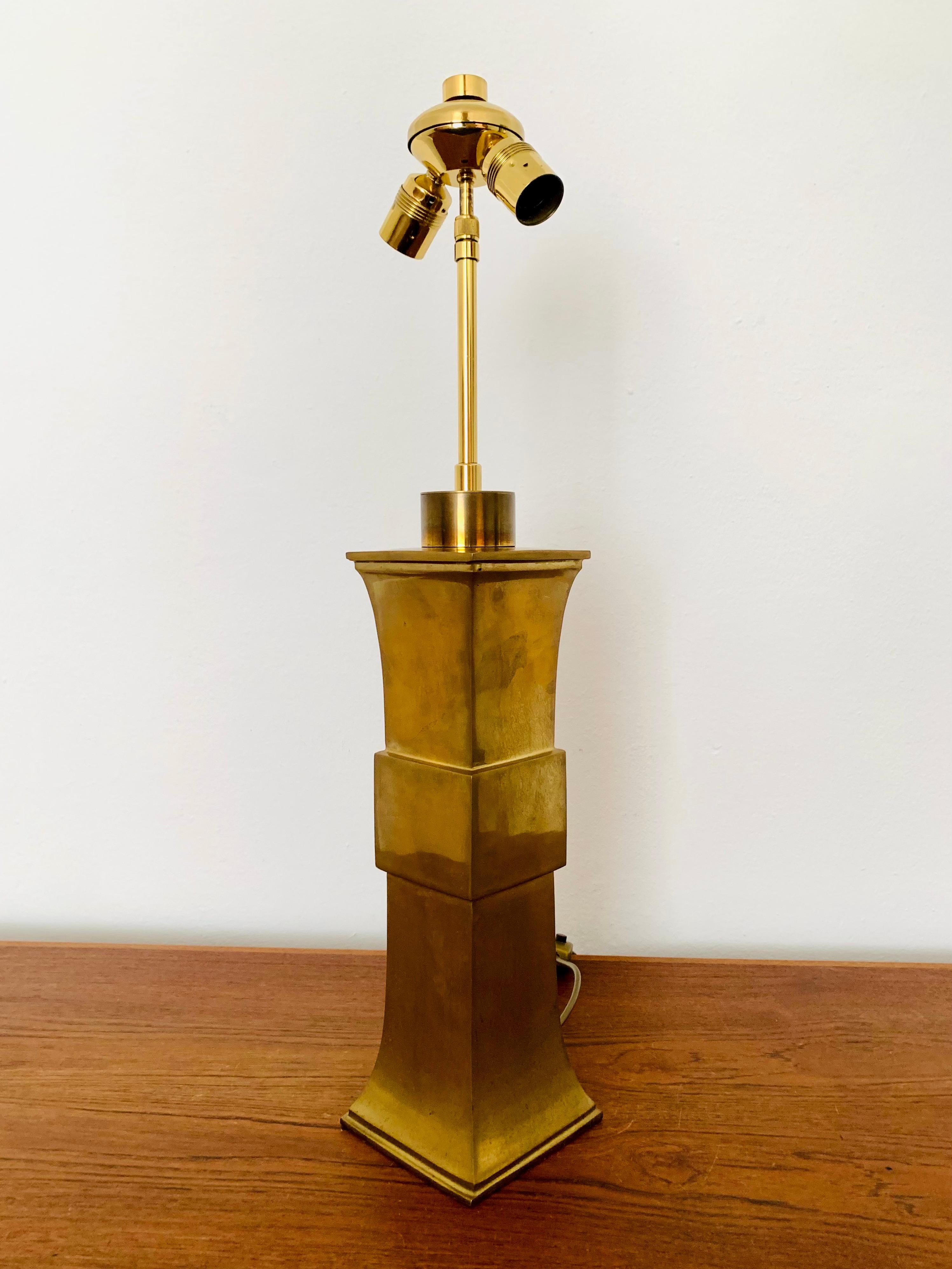 German Large Bronze Cast Table Lamp For Sale