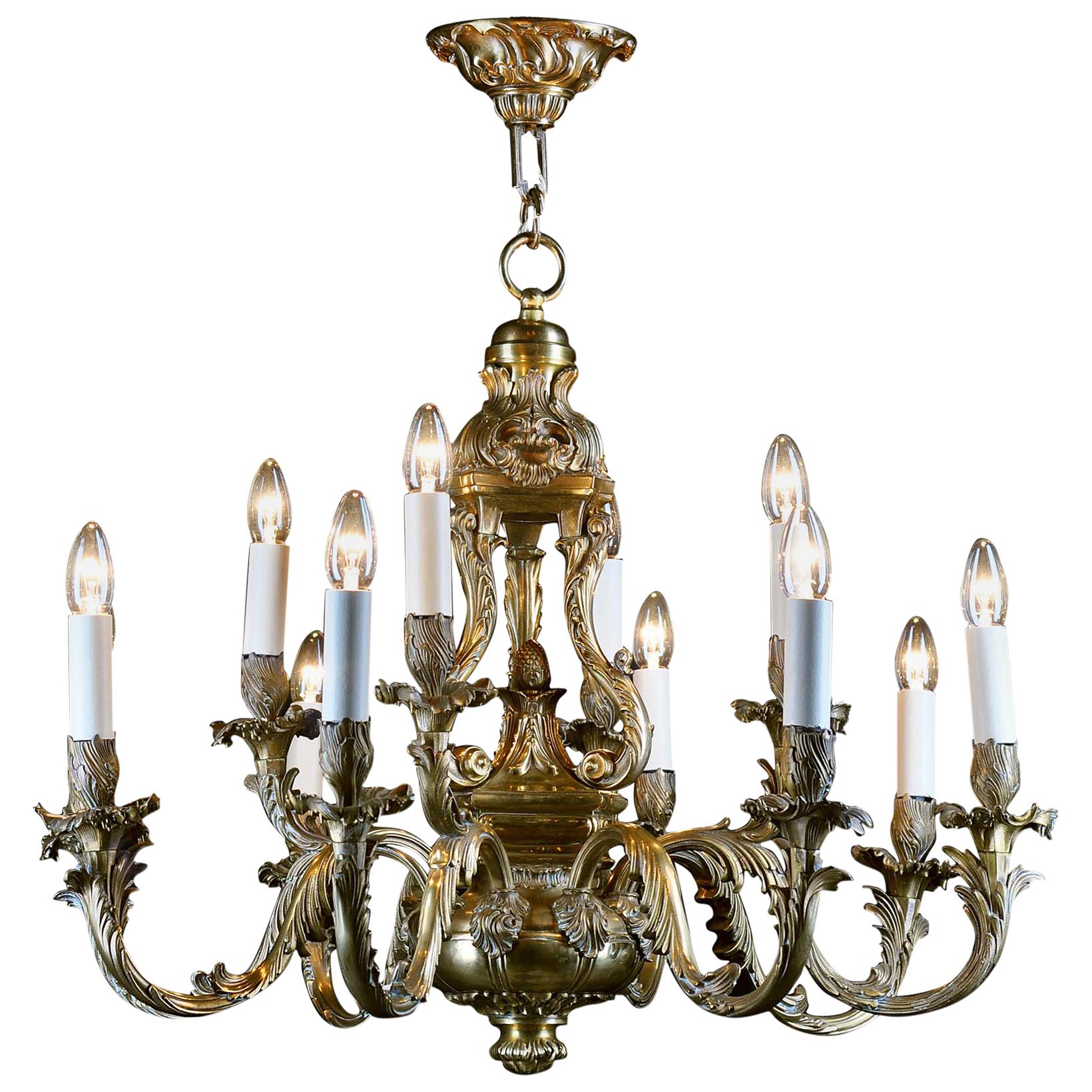 Large Bronze Chandelier in the Rococo Manner
