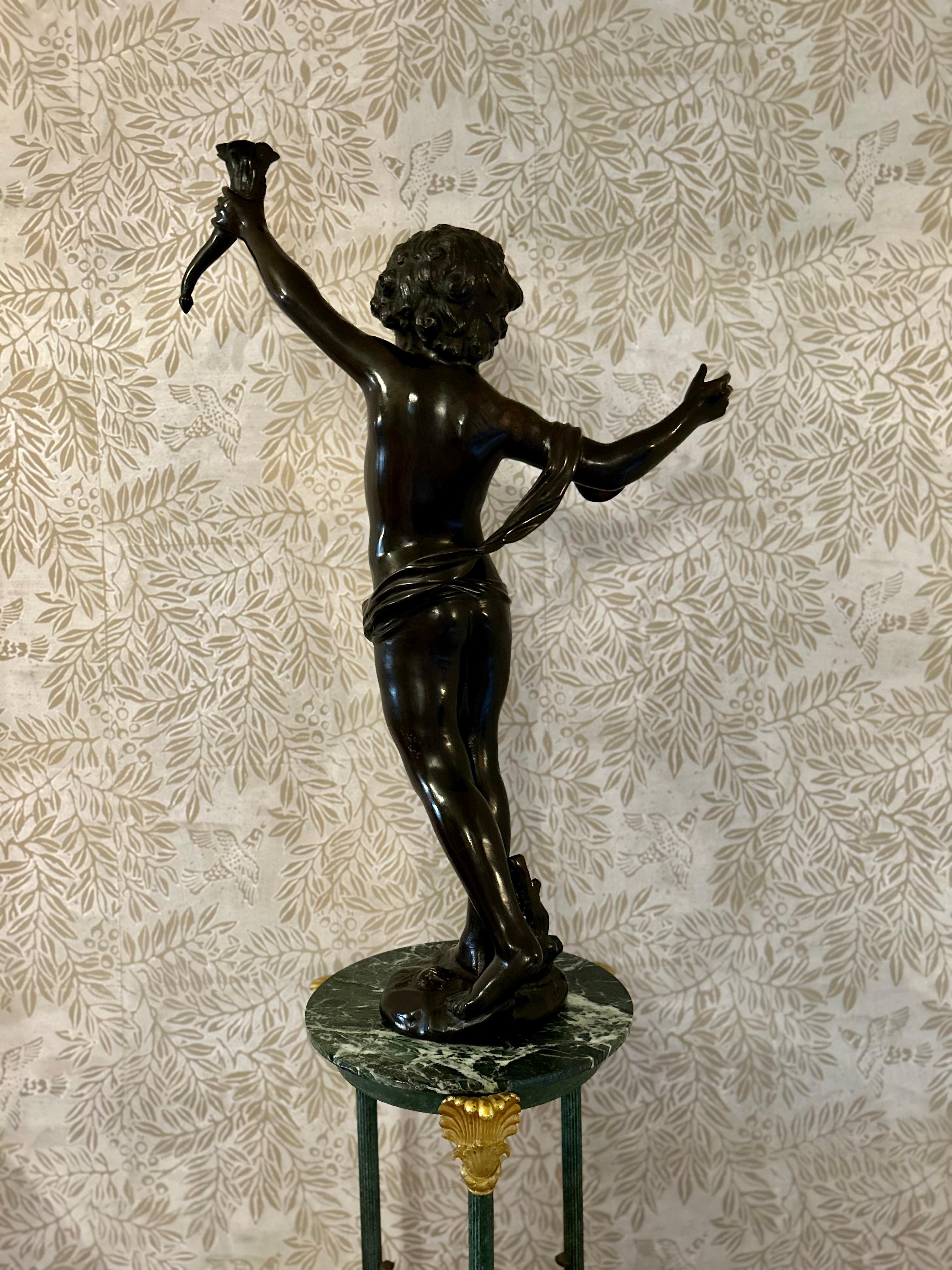Grande cherubino in bronzo di August Moreau (1834-1917) in vendita 4