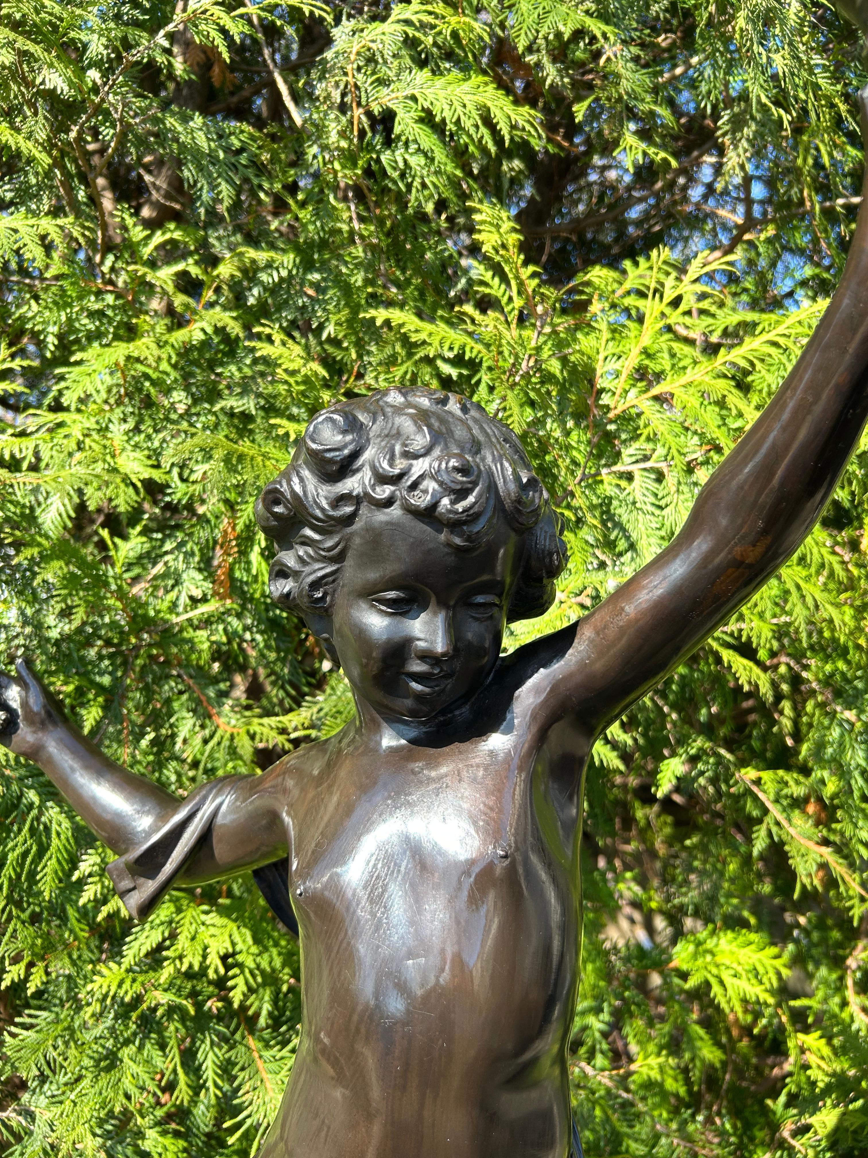 Grande cherubino in bronzo di August Moreau (1834-1917) in vendita 5