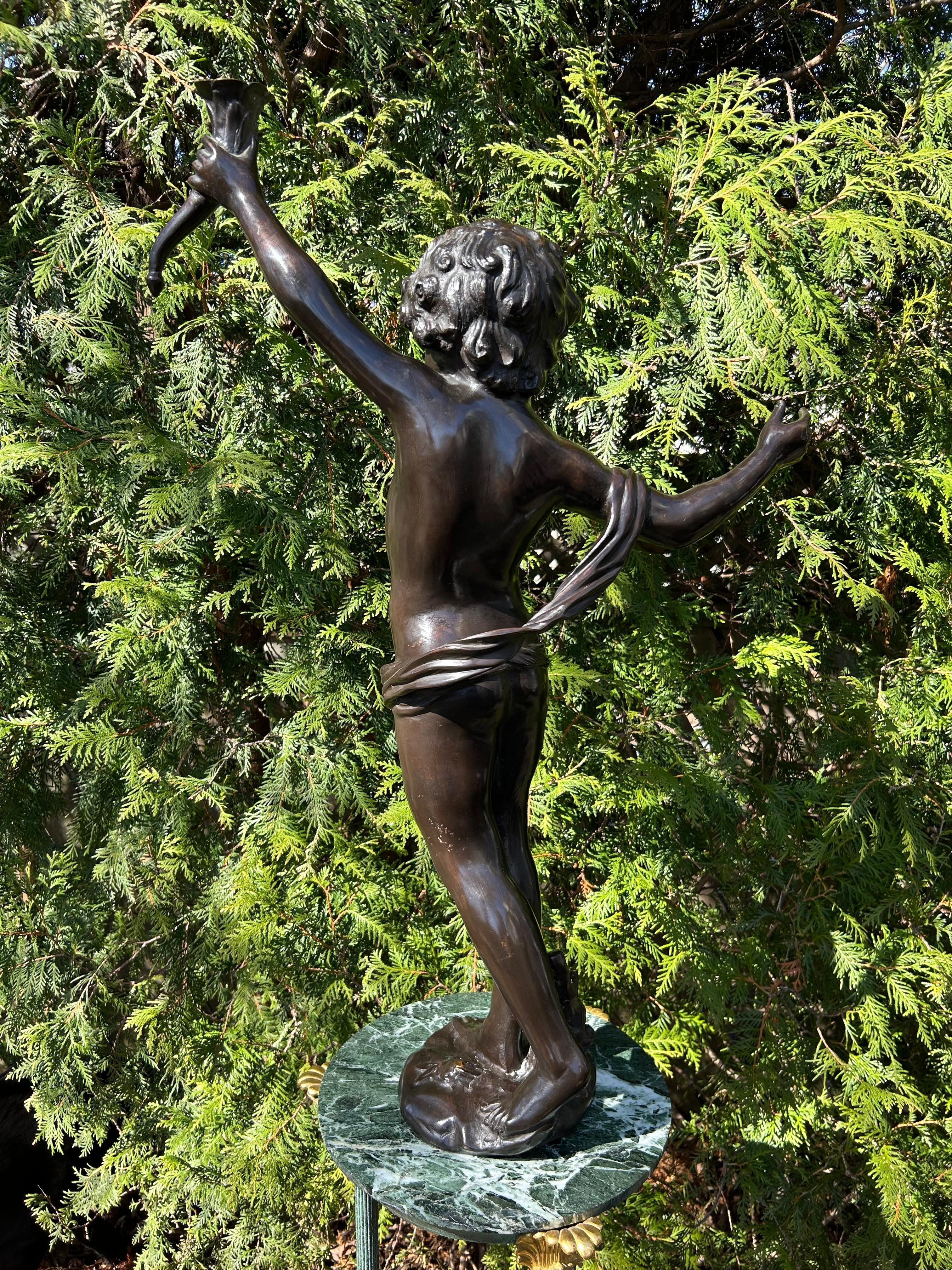 Grande cherubino in bronzo di August Moreau (1834-1917) In condizioni buone in vendita a Toronto, CA