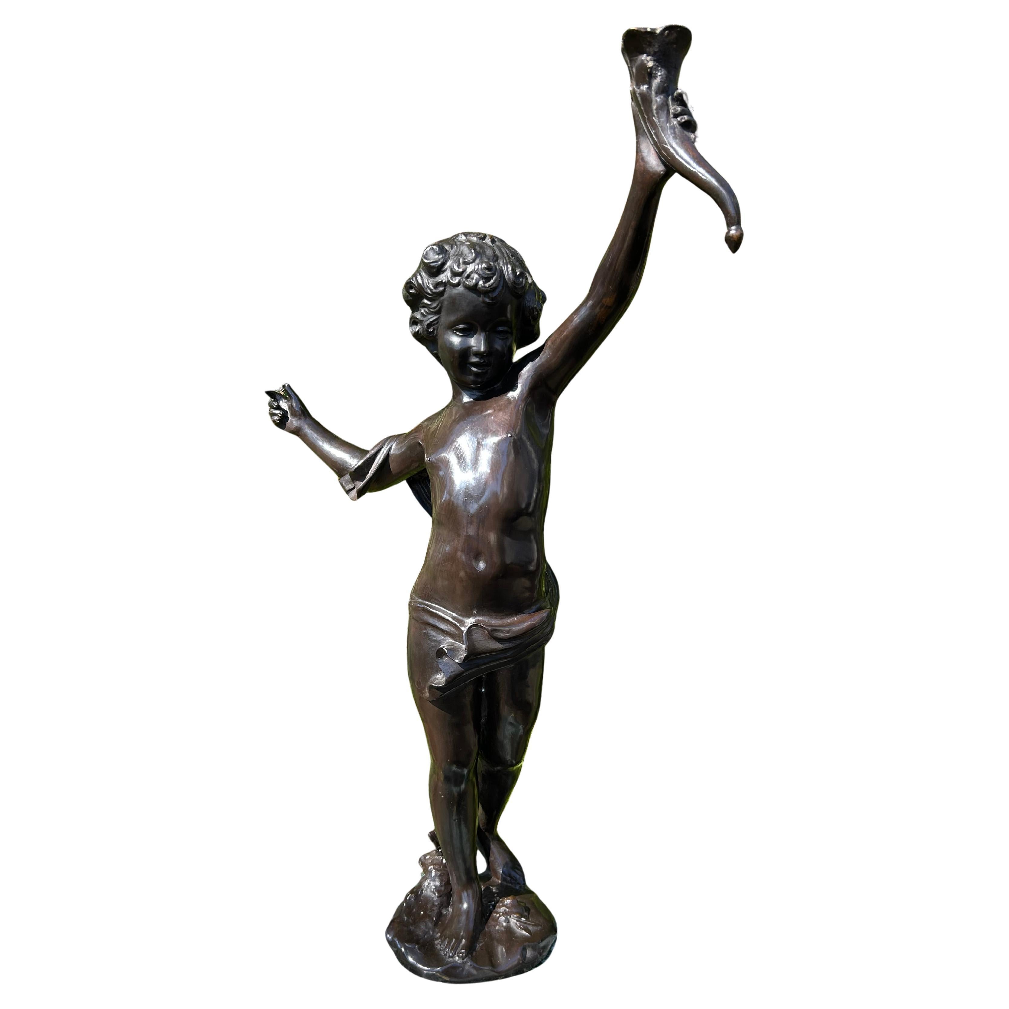 Querubín grande de bronce según Auguste Moreau (1834-1917)