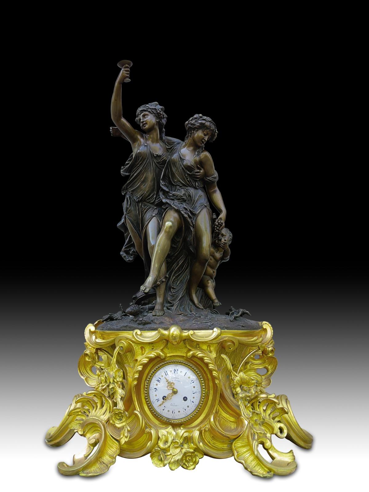 Große Bronzeuhr, signiert Clodion, 19. Jahrhundert im Angebot 4