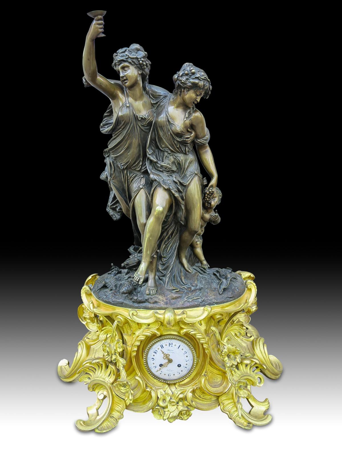Große Bronzeuhr, signiert Clodion, 19. Jahrhundert im Angebot 6