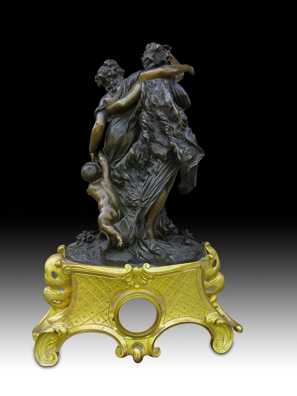 Große Bronzeuhr, signiert Clodion, 19. Jahrhundert im Angebot 7
