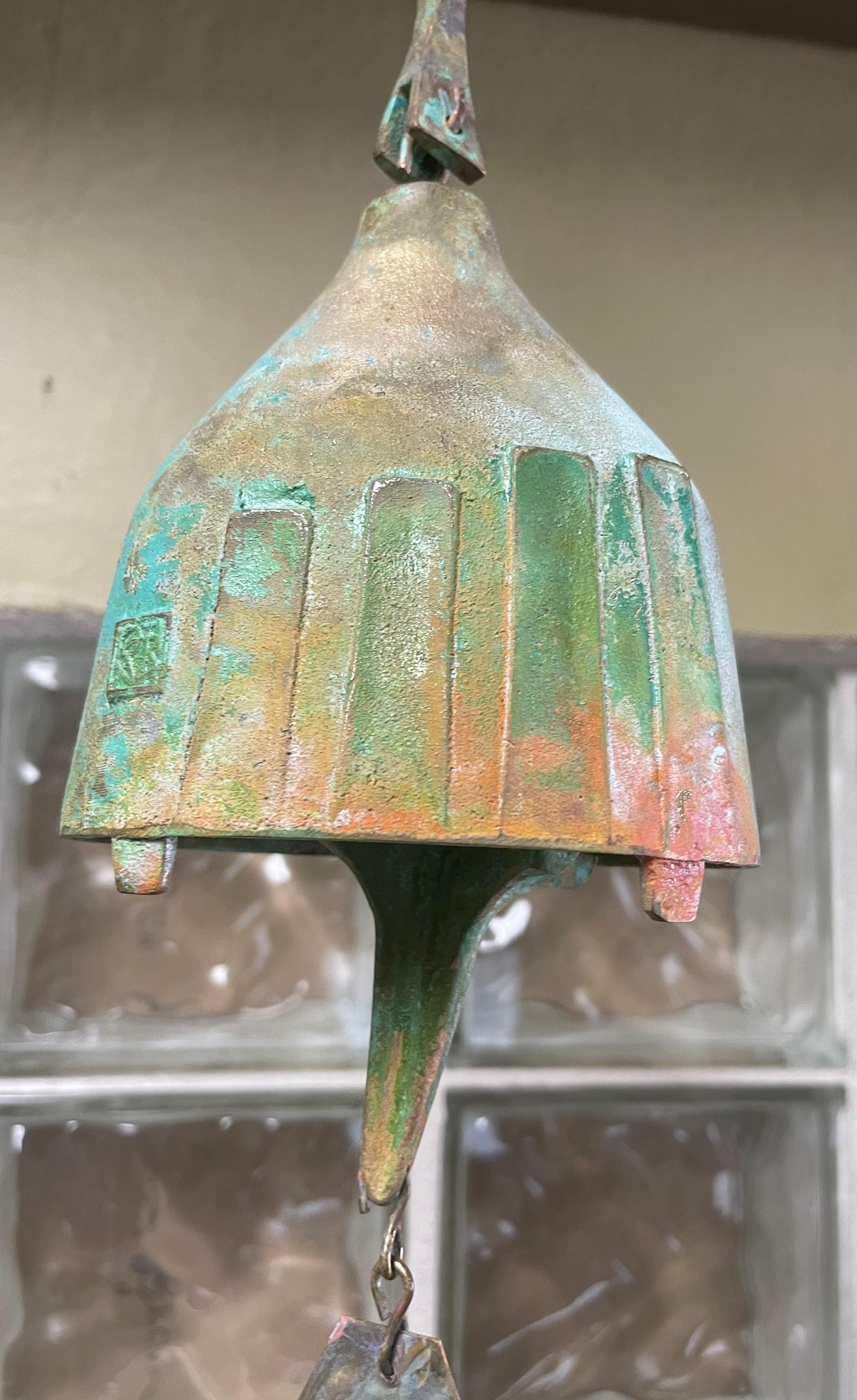 Large Bronze Cosanti Wind Bell with Hanging Bracket by Paolo Soleri 3