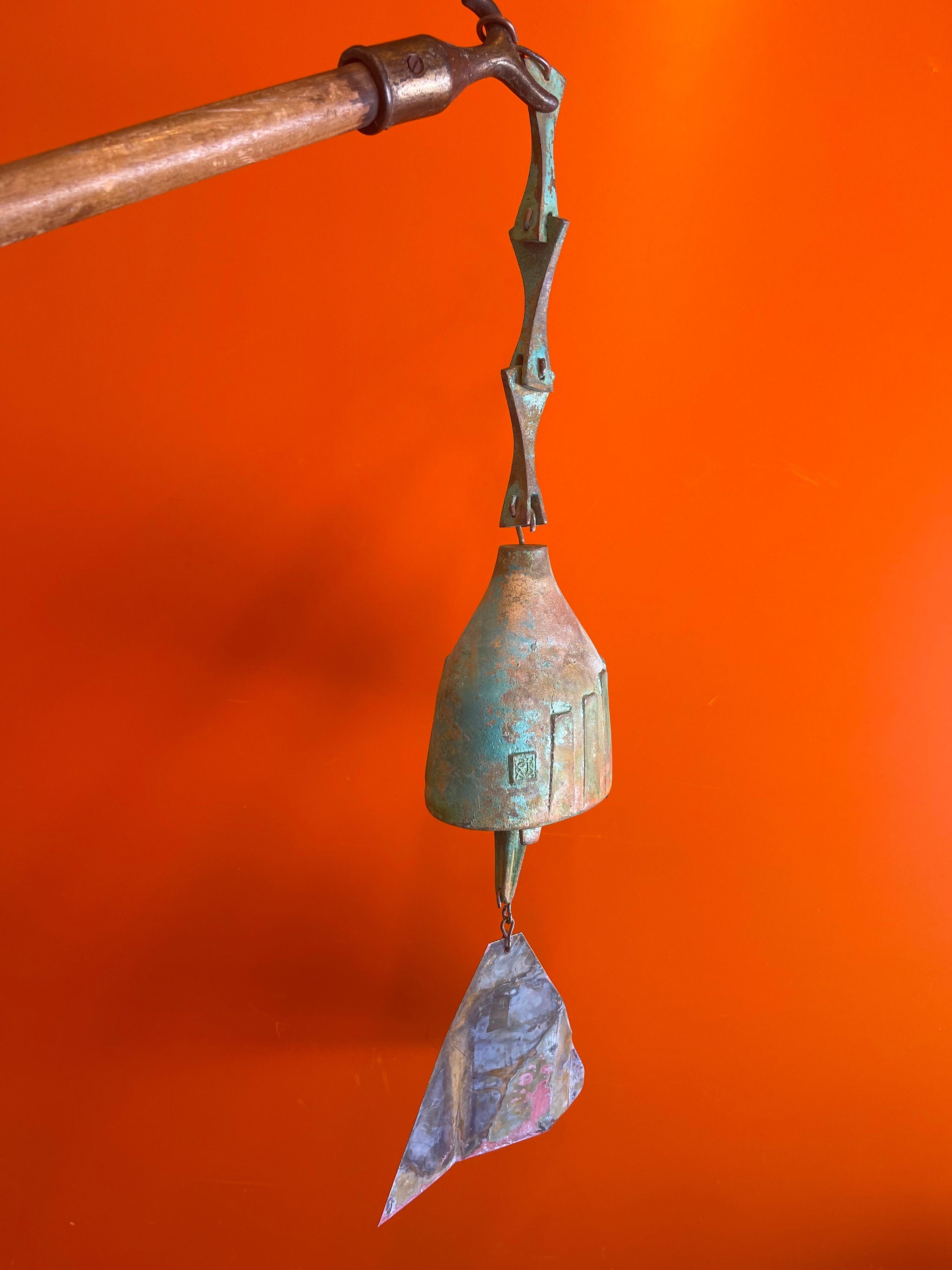 Large Bronze Cosanti Wind Bell with Hanging Bracket by Paolo Soleri 5