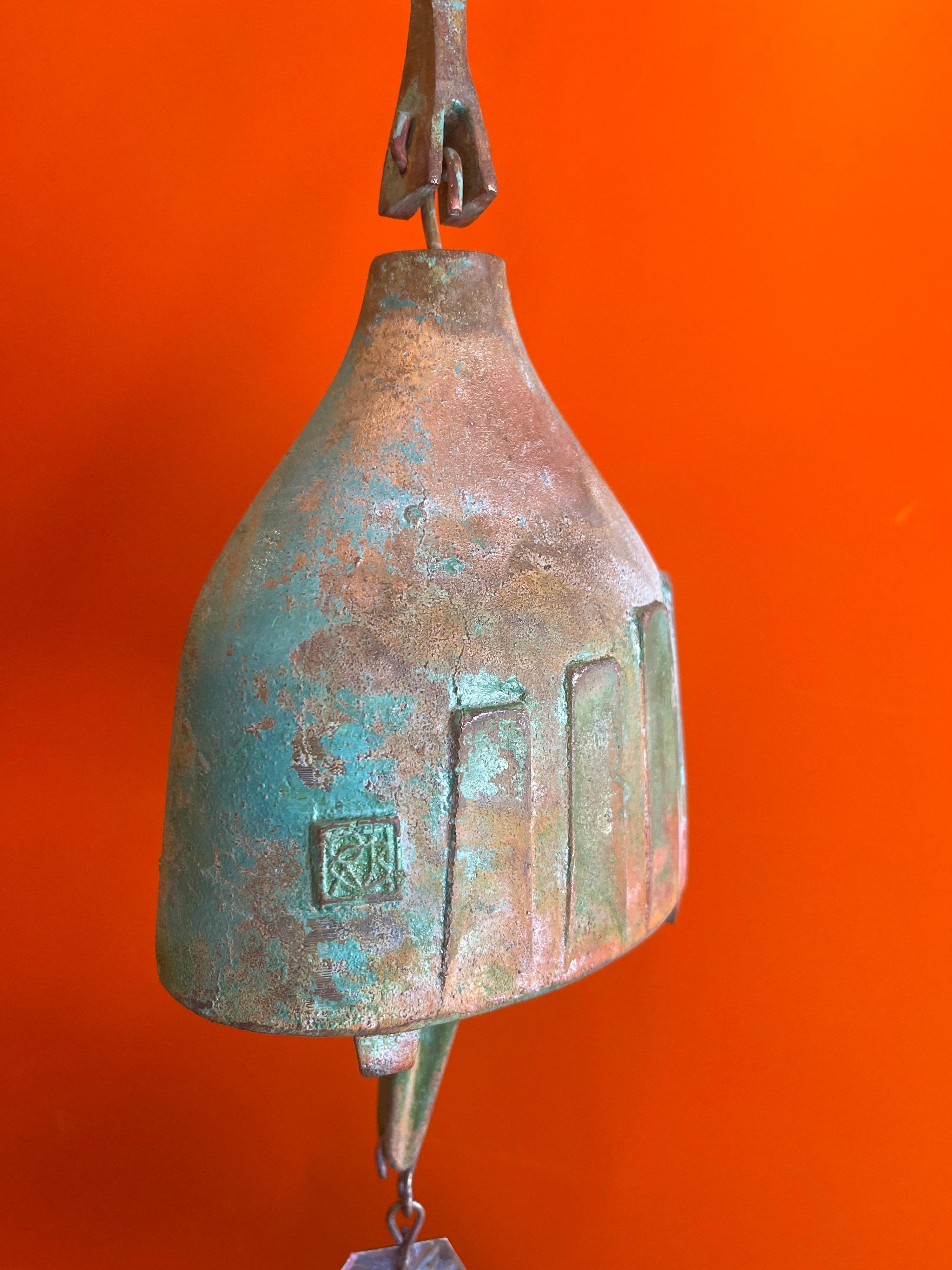 20th Century Large Bronze Cosanti Wind Bell with Hanging Bracket by Paolo Soleri
