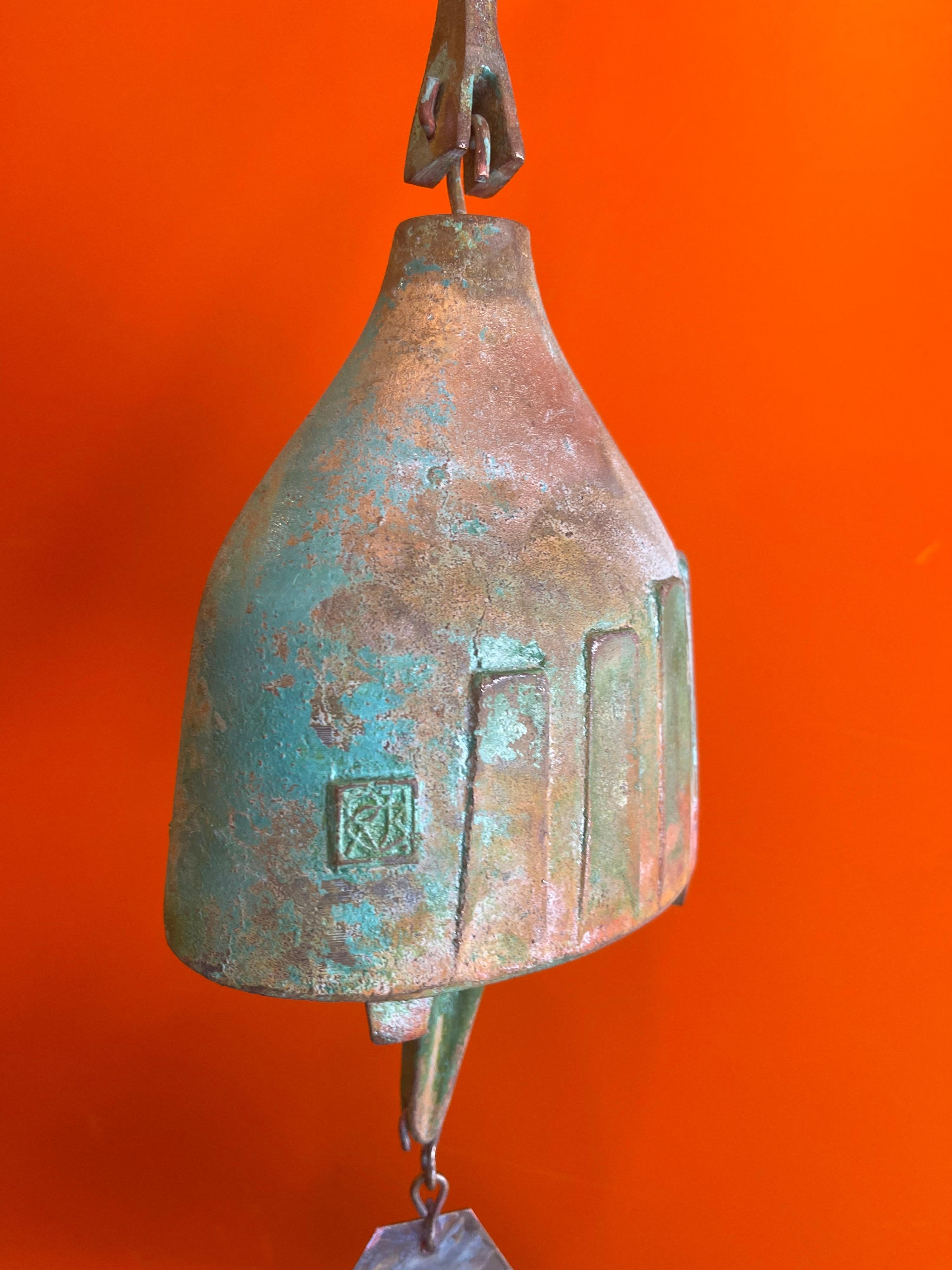 Large Bronze Cosanti Wind Bell with Hanging Bracket by Paolo Soleri 1