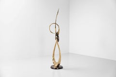 Large Bronze Crane Birds Sculpture France 1970