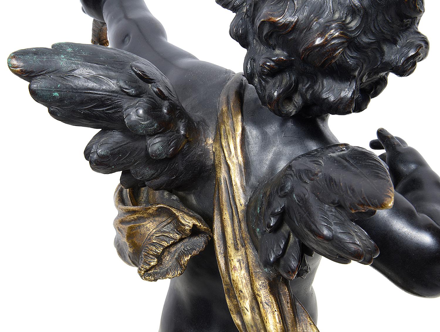 Large Bronze Cupid by Aug. Moreau, 19th Century For Sale 3
