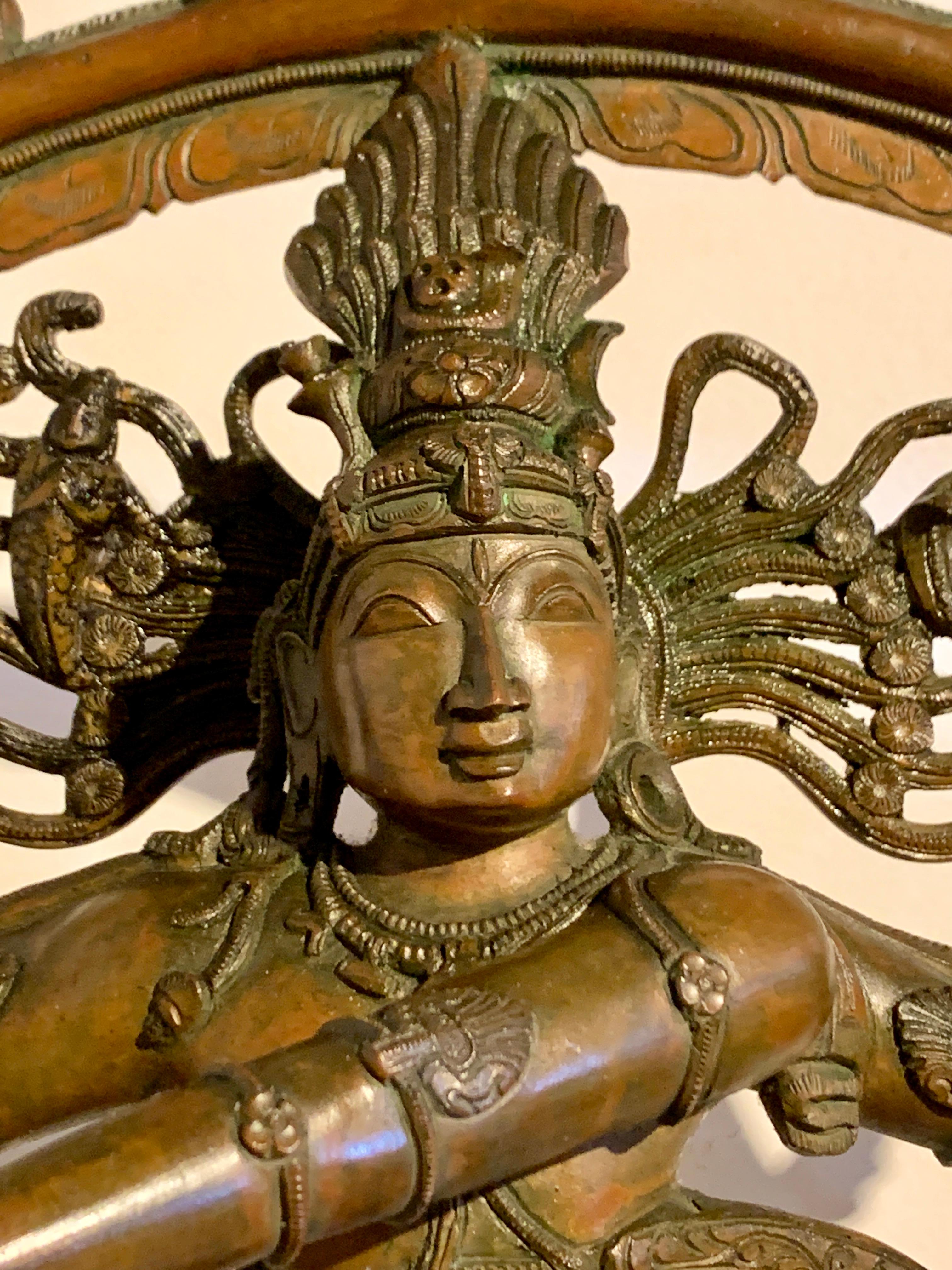 Large Bronze Dancing Shiva, Nataraja, 19th/20th Century, South India For Sale 6